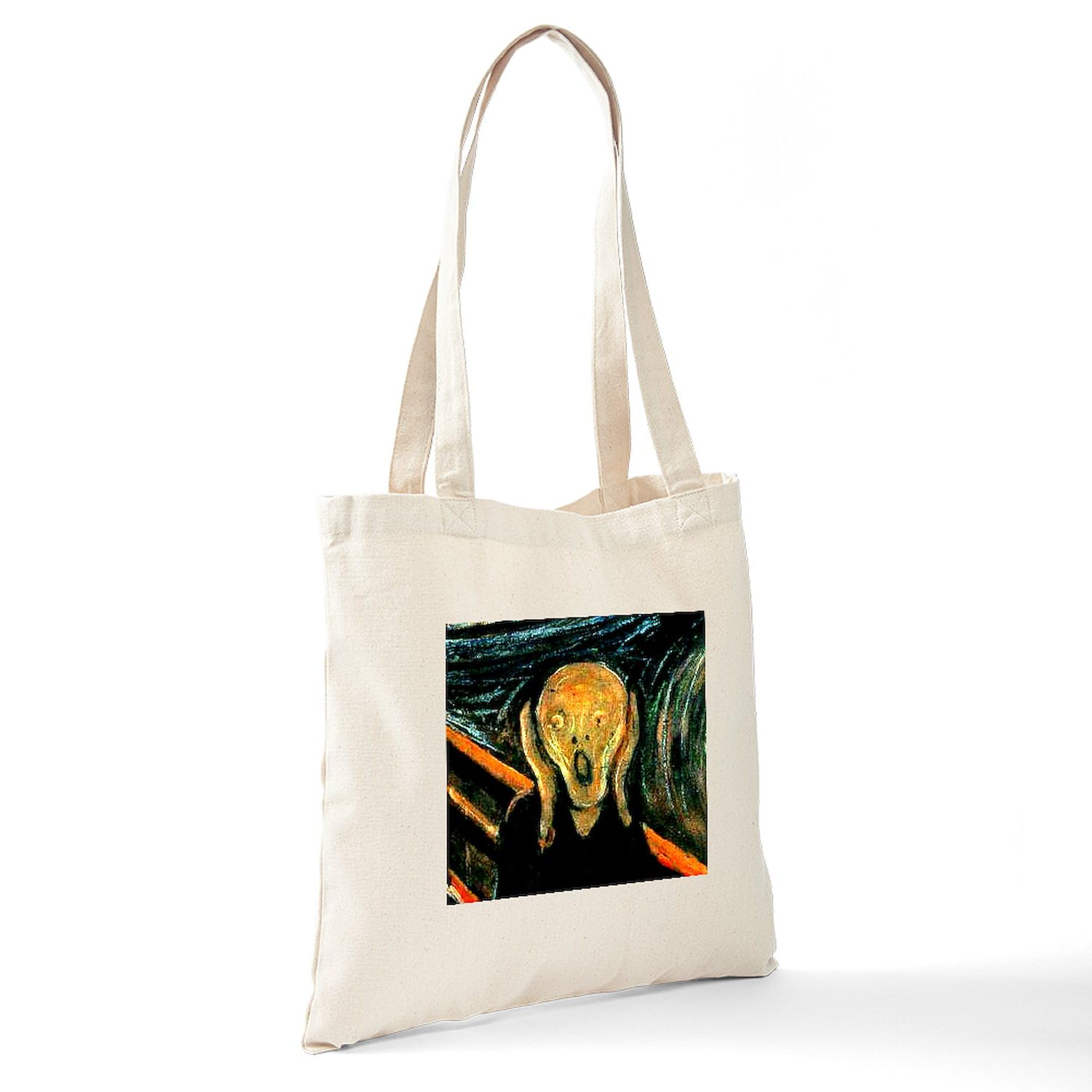 **Munch's The Scream Tote Bag - Natural Canvas Reusable Shopping Bag for Groceries, Beach & Daily Use | Eco-Friendly & Durable**