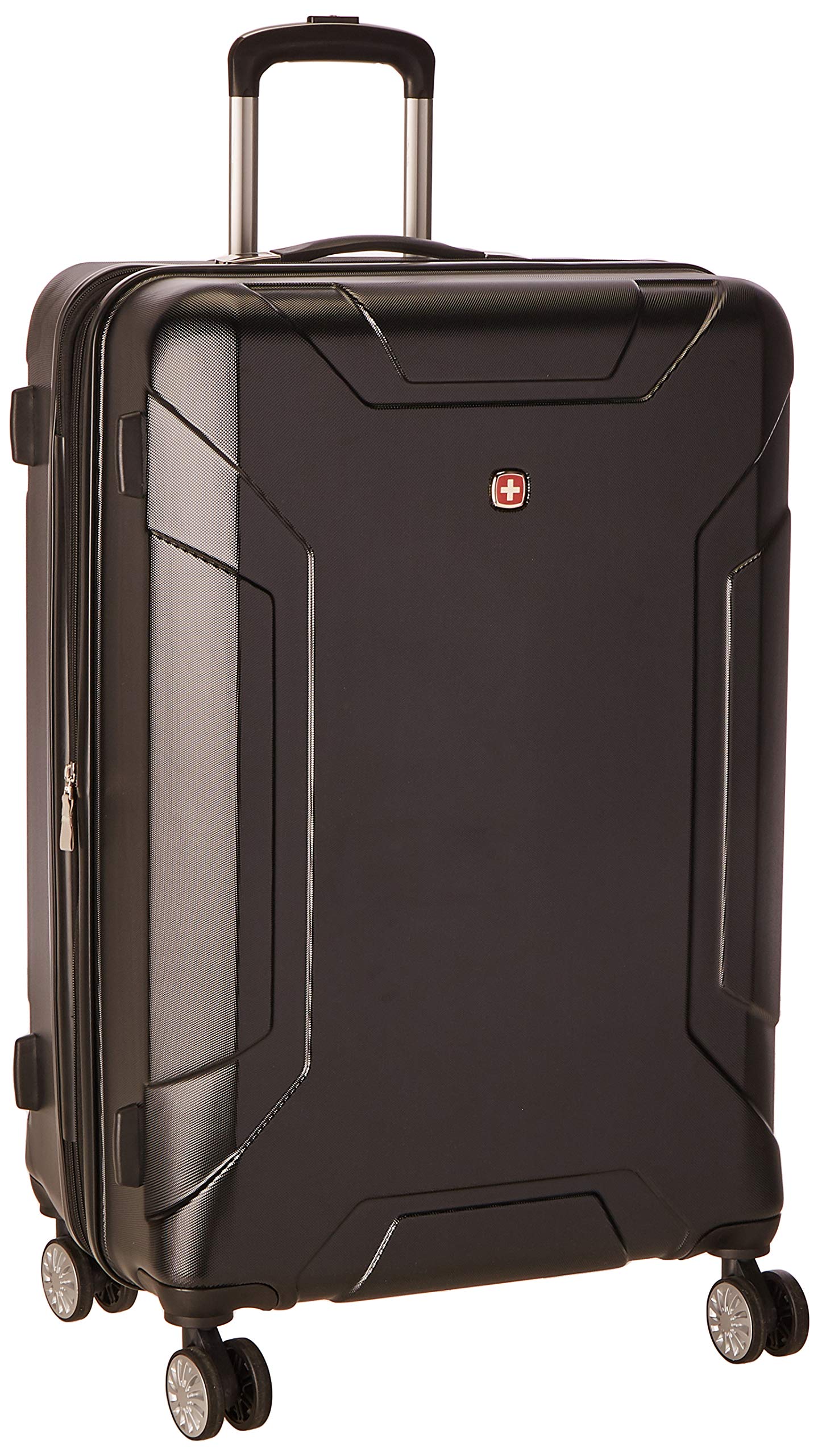 SwissGear Annex Hardside Expandable Luggage Set with 360° Spinner Wheels - 2-Piece (19/28 Inch) Black Carry-On Suitcase for Business Travel & Vacation