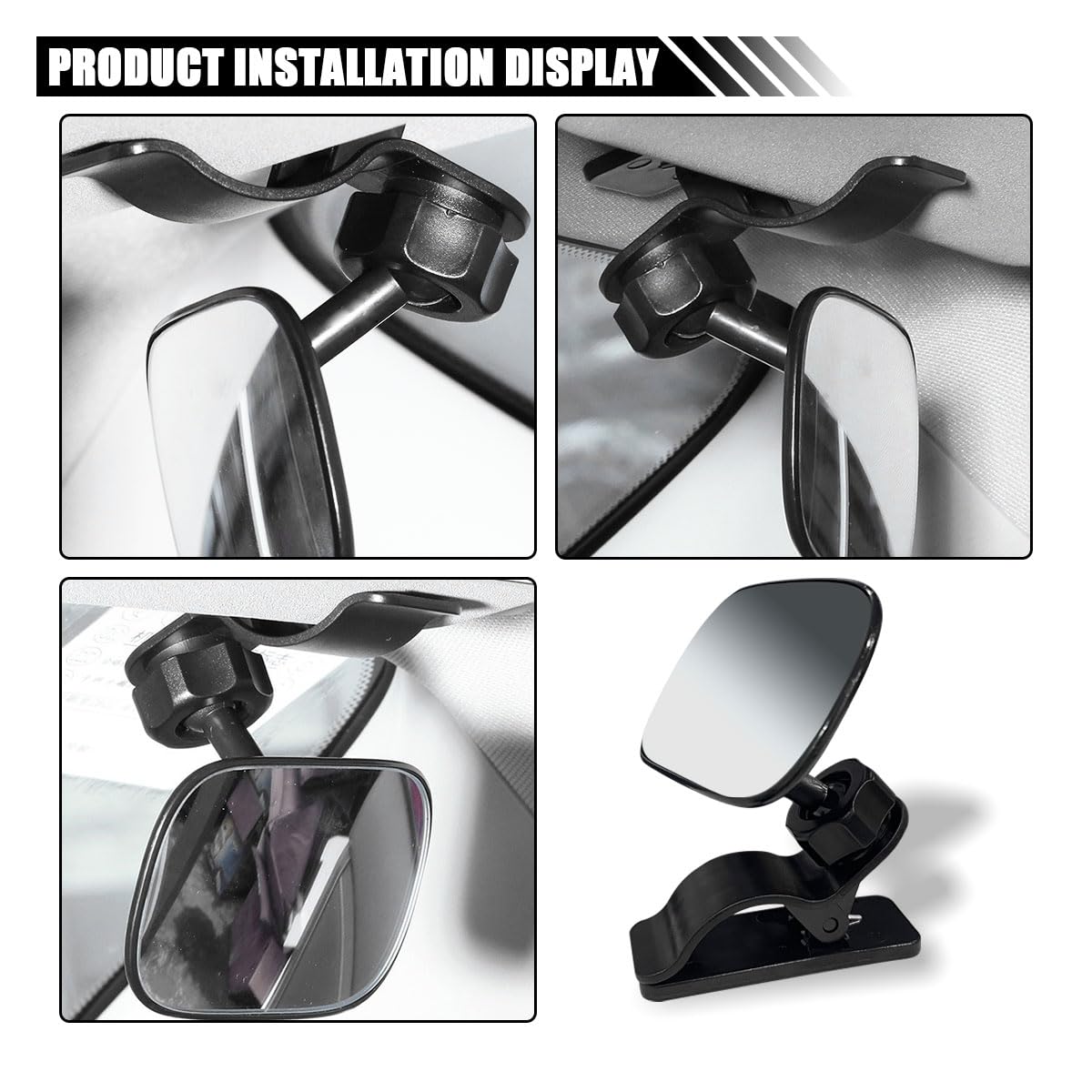 Adjustable Baby Car Mirror for Back Seat - Wide Angle Convex Rearview Mirror for Toddlers, Safe Clip-On Design for Viewing Rear Passengers (1PCS) - Perfect for Road Trips & Safe Driving with Kids