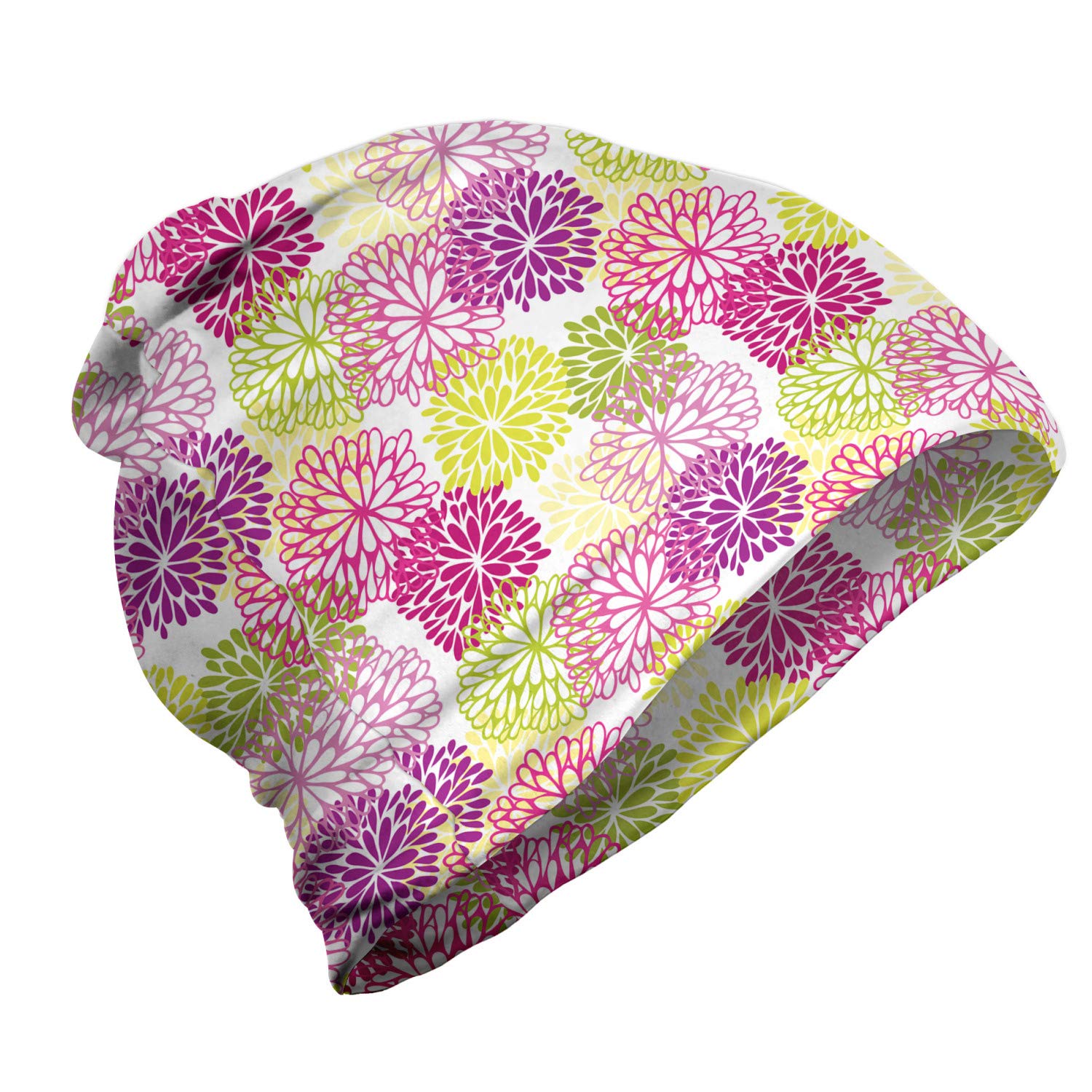 Ambesonne Unisex Beanie - Soft Winter Hat for Men & Women, Spring Floral Design, Warm Knit Cap for Hiking, Camping & Outdoor Activities