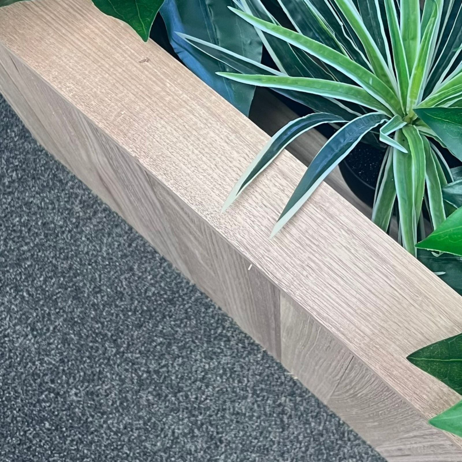 Freestanding Hedge Planter Box - 50x110x35 Raw Hardwood Exterior for Outdoor Garden, Patio, and Landscape Decor