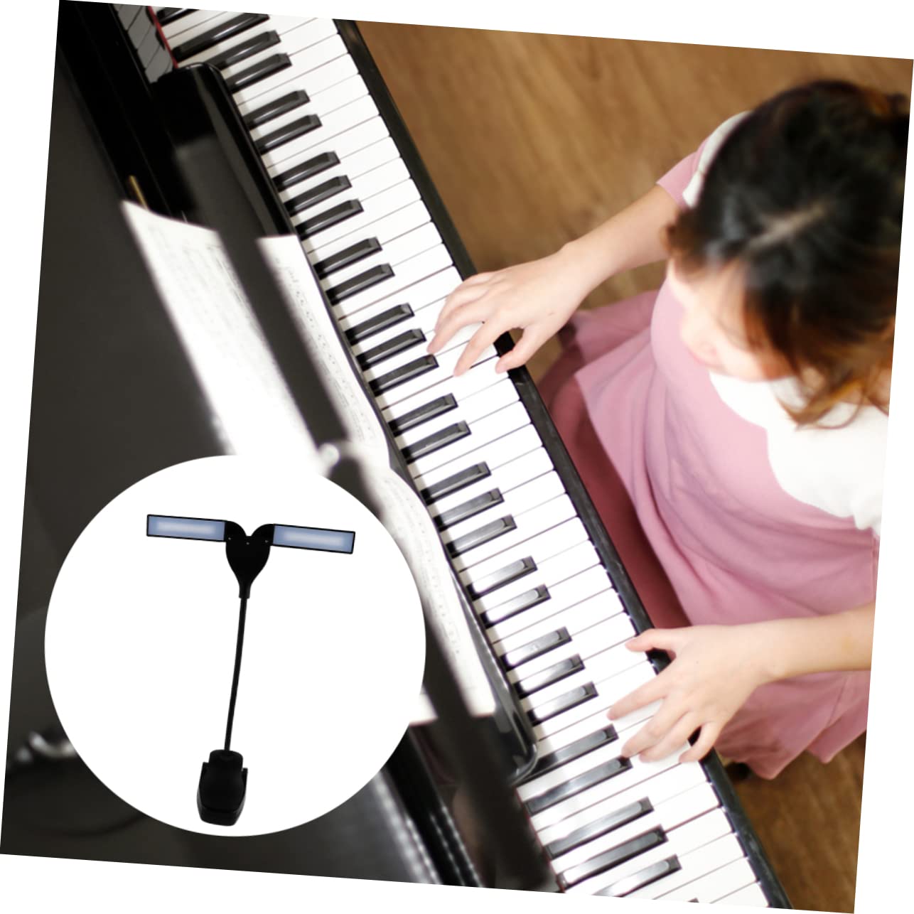 Alasum Adjustable LED Desk Lamp with Flexible Gooseneck & Clip - Rechargeable Battery Operated, Dimmable Task Light for Workbench, Piano, Music Stand, Reading & Office Use