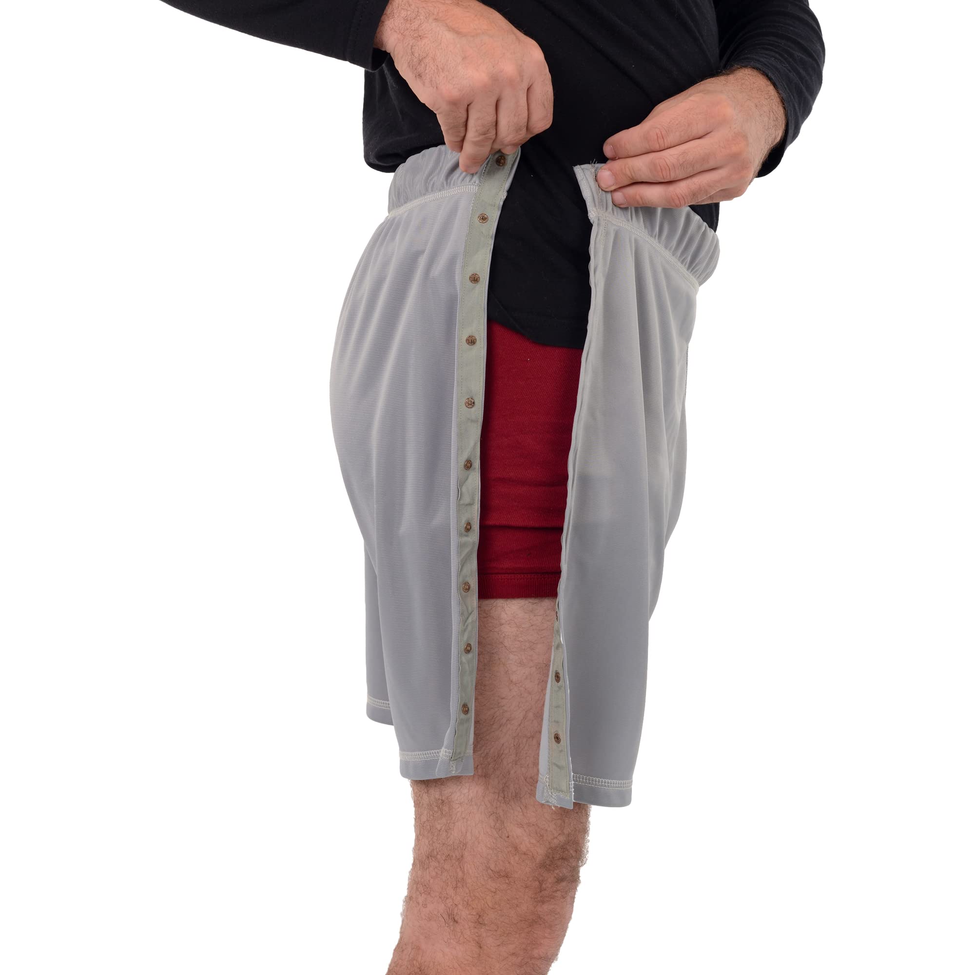 Post Surgery Recovery Shorts with Side Snaps - Easy Access Tearaway Medical Shorts for Women & Men | Comfortable Post-Op Care, Wound Dressing & Physical Therapy
