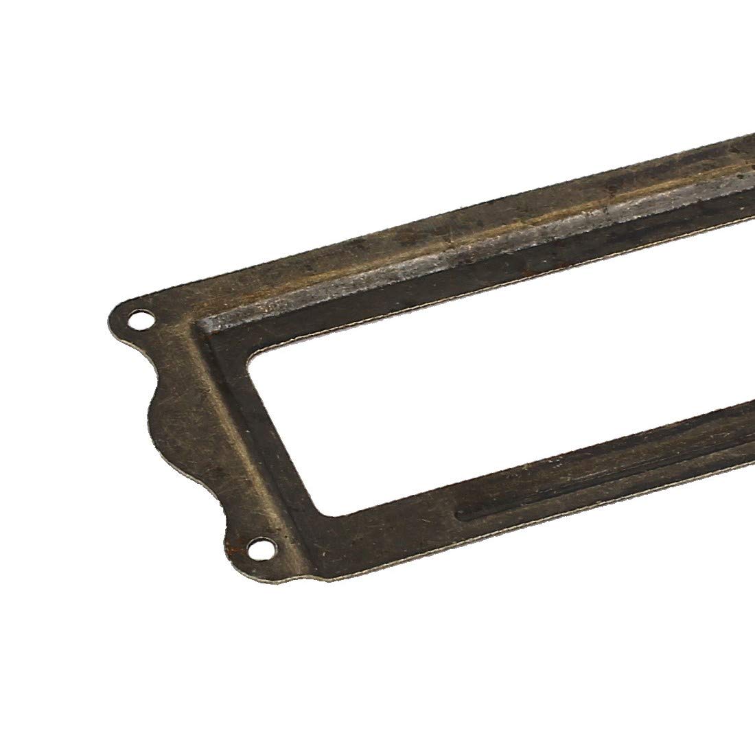 New Lon0167 Bronze Tone Iron Tag Label Frame - 64mm x 31mm (5pcs) - Durable Pharmacy & Office Drawer Organizer - Perfect for Medical Cabinets, Retail Displays & Home Organization
