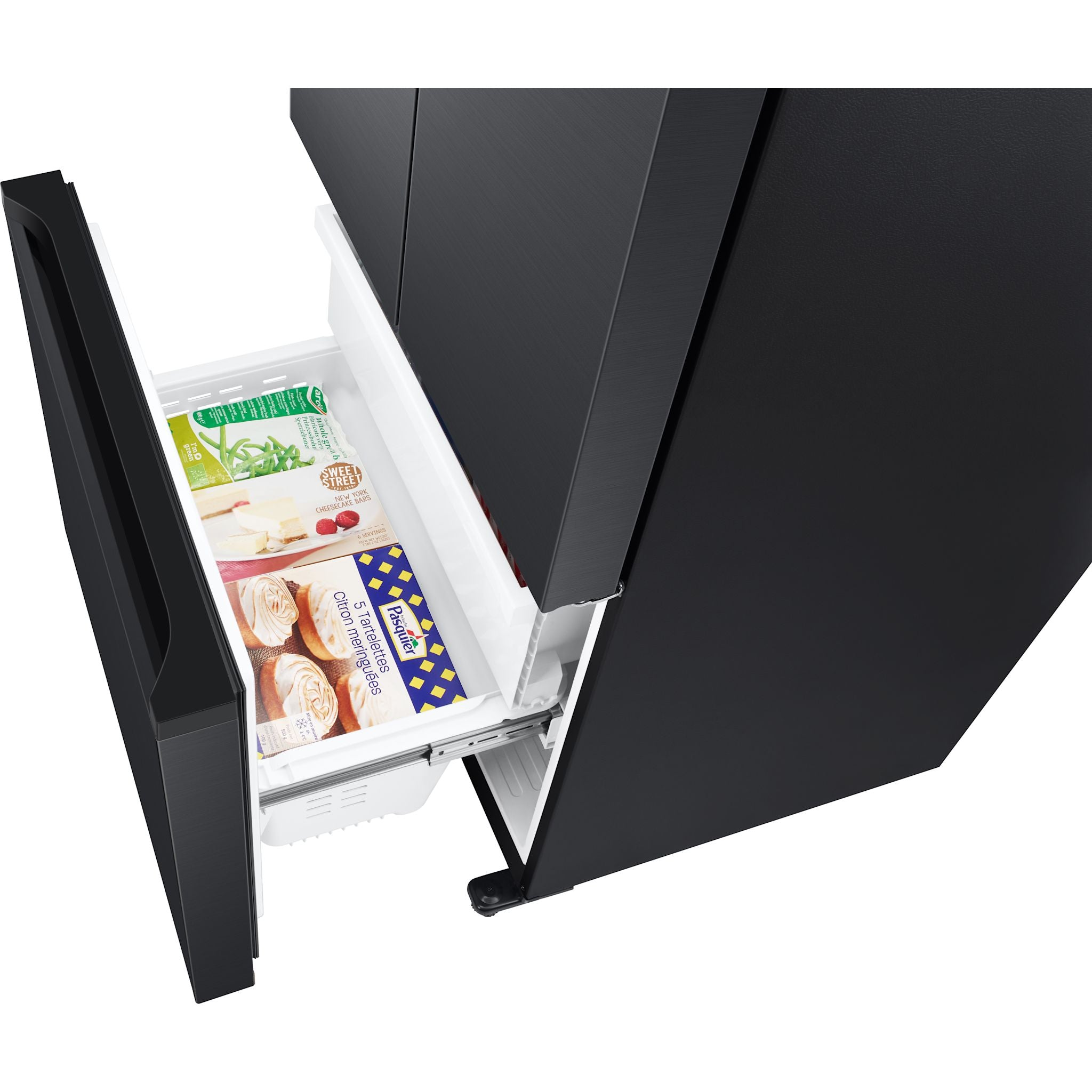 Samsung RF18A5101MT 18 cu. ft. Bottom Freezer Refrigerator in Matte Black - Energy Efficient, Spacious Design for Modern Kitchens