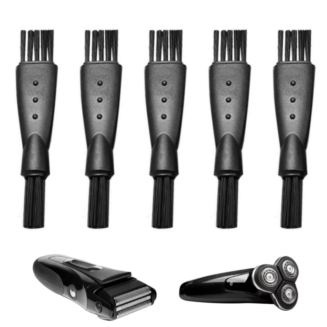 Electric Shaver Cleaning Brush - Double Sided Beard Trimmer Brush Kit (5PCS) for Philips Norelco & Braun Shavers - Perfect for Travel & Home Grooming