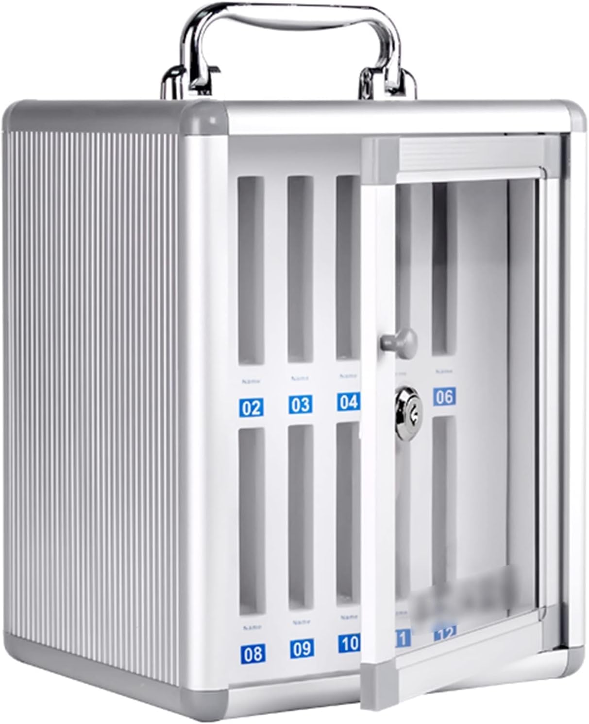 Secure Wall-Mounted Cell Phone Locker with Lock & Handle - 12-Slot Mobile Device Storage Cabinet for Schools & Offices - Perfect for Classrooms, Meetings & Workplaces