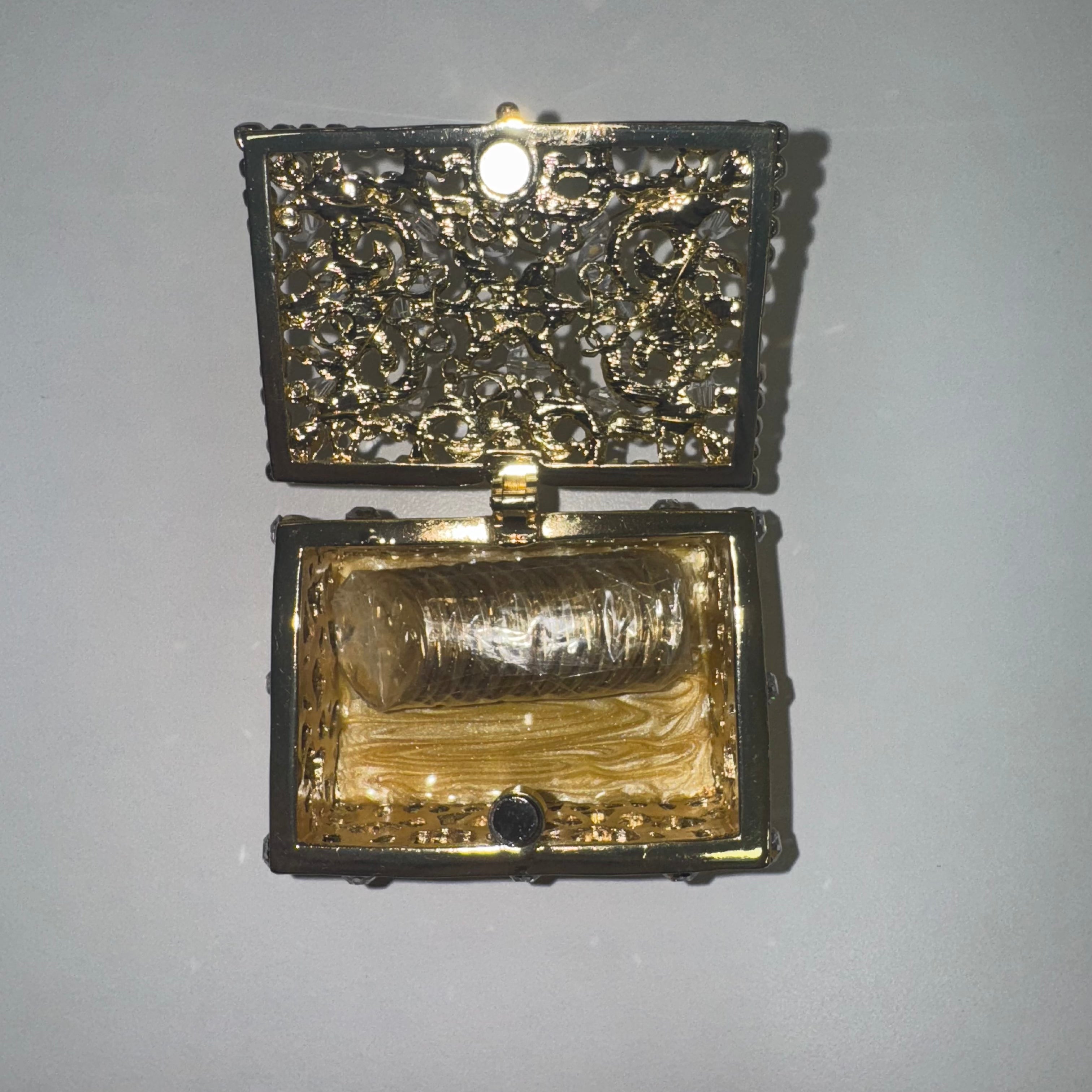 3-Piece Gold Rectangle Crystal Jewelry Box Set (821 GLD) - Perfect for Organizing Rings, Earrings & Necklaces on Dresser or Vanity