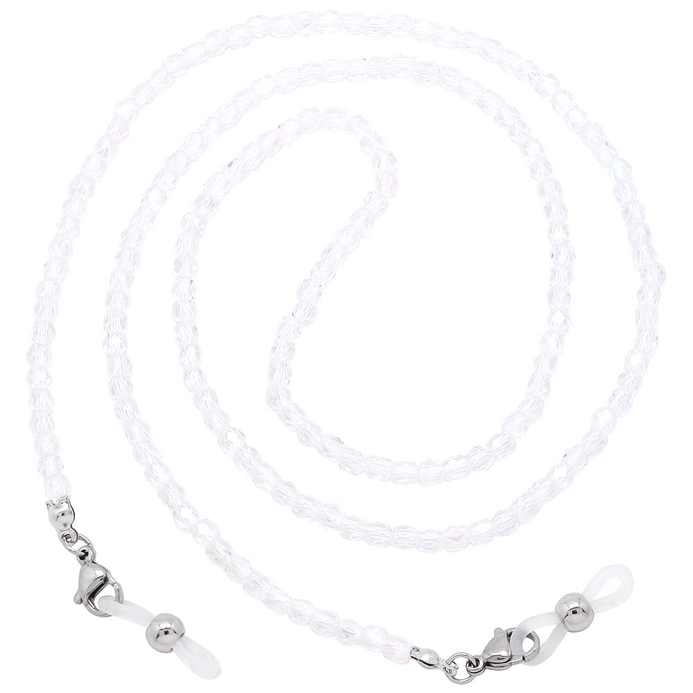 Fashionable Beaded Eyeglass Chain for Women & Men - Adjustable Sunglass Holder, Stylish Mask Lanyard with Glass Beads - Perfect for Reading Glasses, Face Masks & Everyday Use