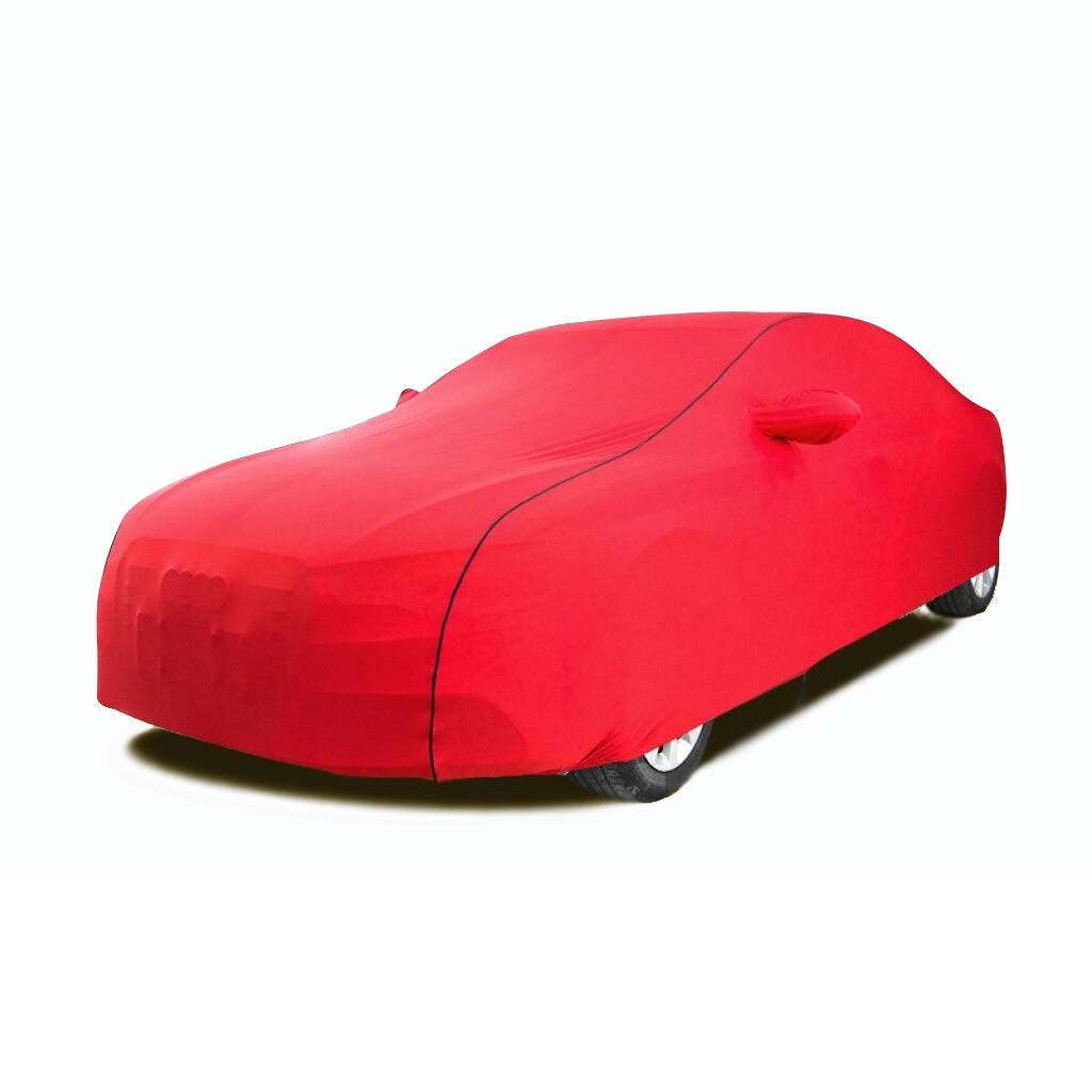 BMW Car Cover - Dustproof, Warm, Scratch-Resistant Stretch Cloth Material for Sun Protection & Basement Storage (Black, Size M4) | Perfect for Indoor/Outdoor Parking, Winter Protection & Car Shows