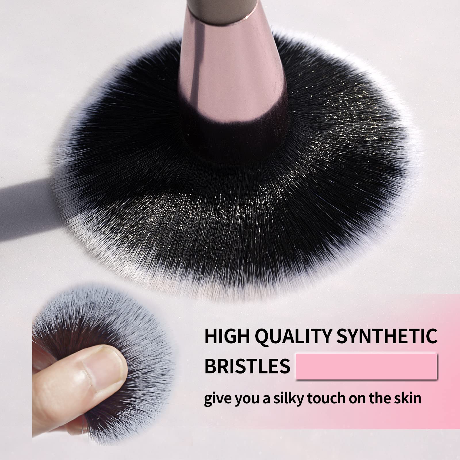 Professional Double Ended Makeup Brush Set - Foundation & Contour Brush for Blending Liquid, Powder, Concealer & Cream Cosmetics | Perfect for Everyday Makeup & Professional Studio Use