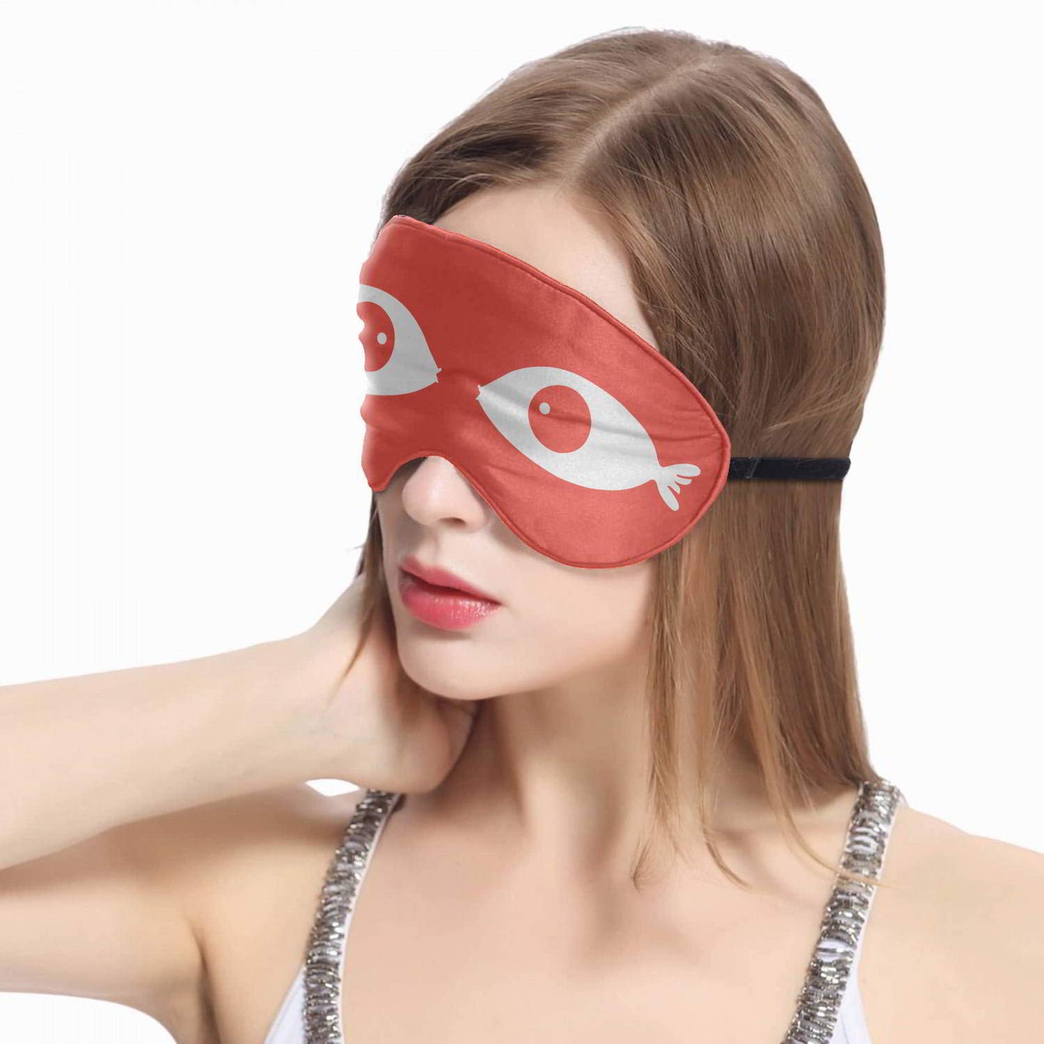 Madanyu Sleeping Eye Mask for Women & Men - Soft & Comfortable Blackout Sleep Mask for Night, Travel & Nap - Lightweight & Breathable Eye Cover for Better Sleep (Red)
