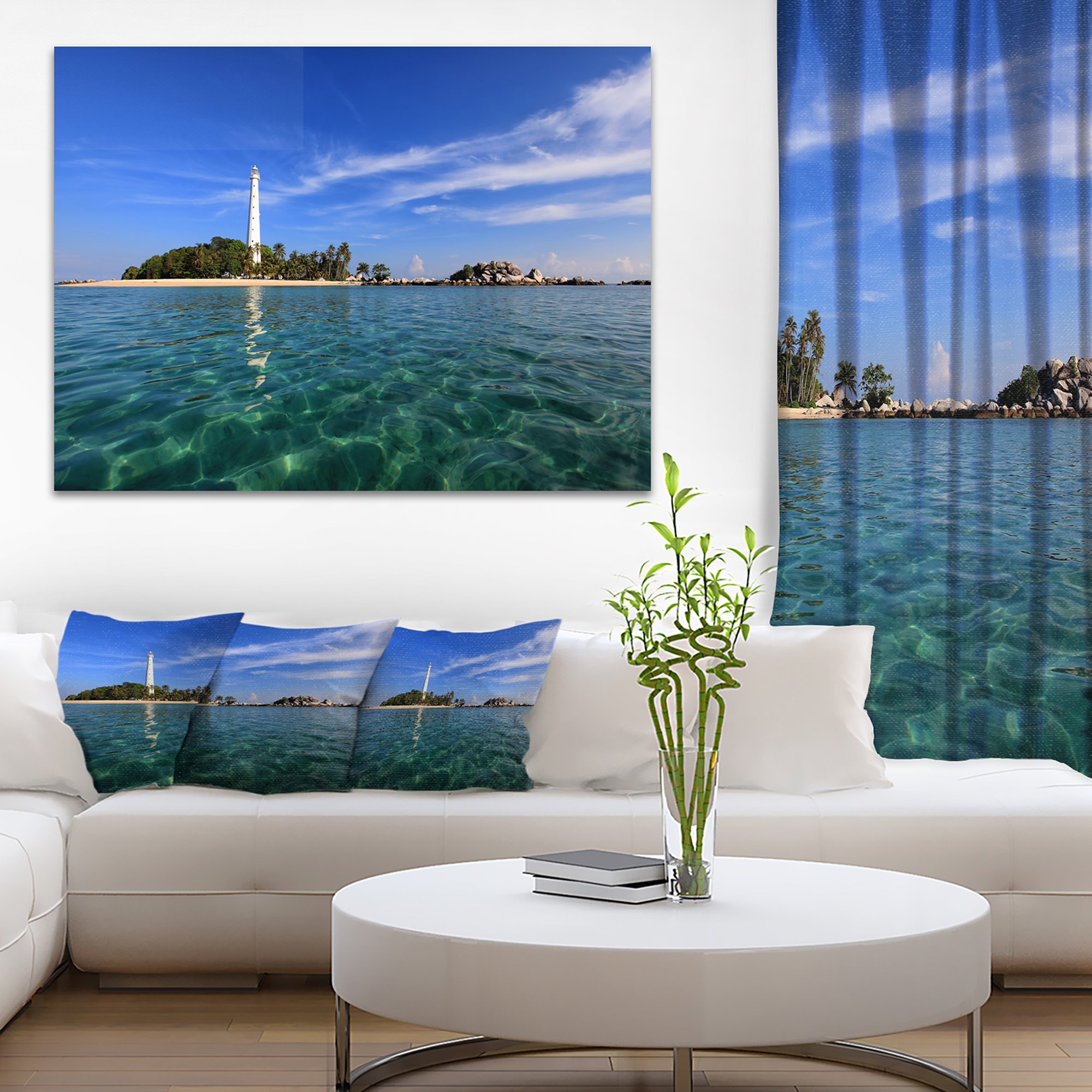 Indonesian Seascape Canvas Art Print - Lengkuas Island Beach Wall Decor for Living Room, Bedroom & Office