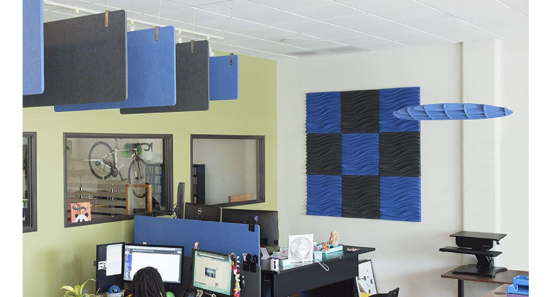 Uplift Desk 3D Wave Acoustic Panel - Dark Gray Soundproof Wall Panels for Home Studio, Office & Theater Noise Reduction