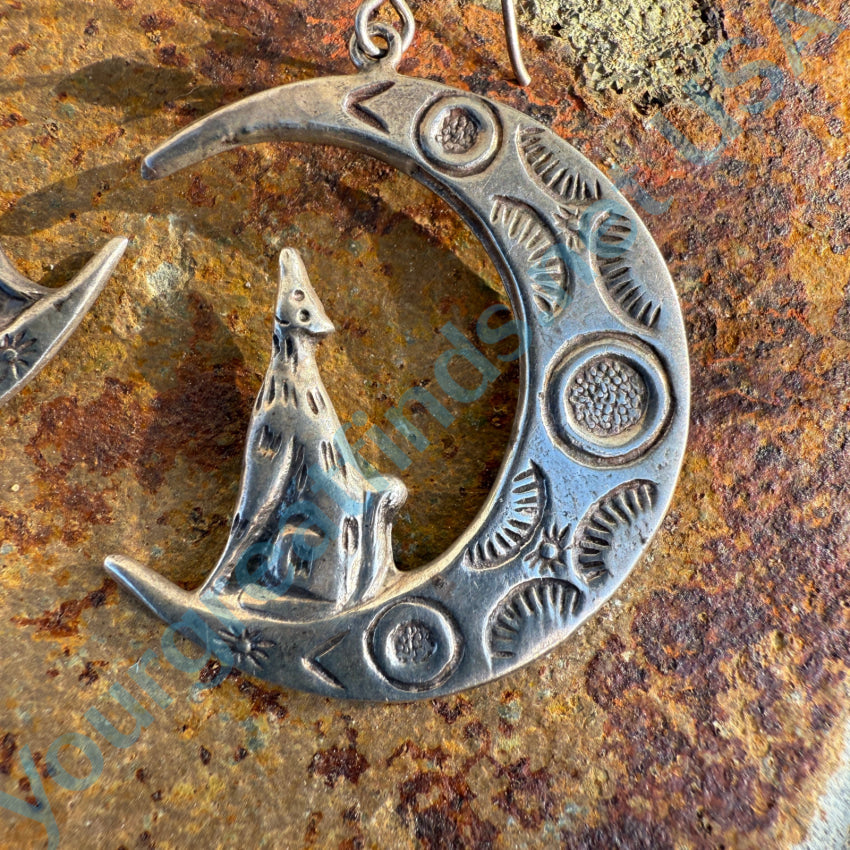 Sterling Silver Howling at the Moon Earrings for Women - Hypoallergenic Dangle Earrings - Perfect for Parties, Date Nights & Gifts