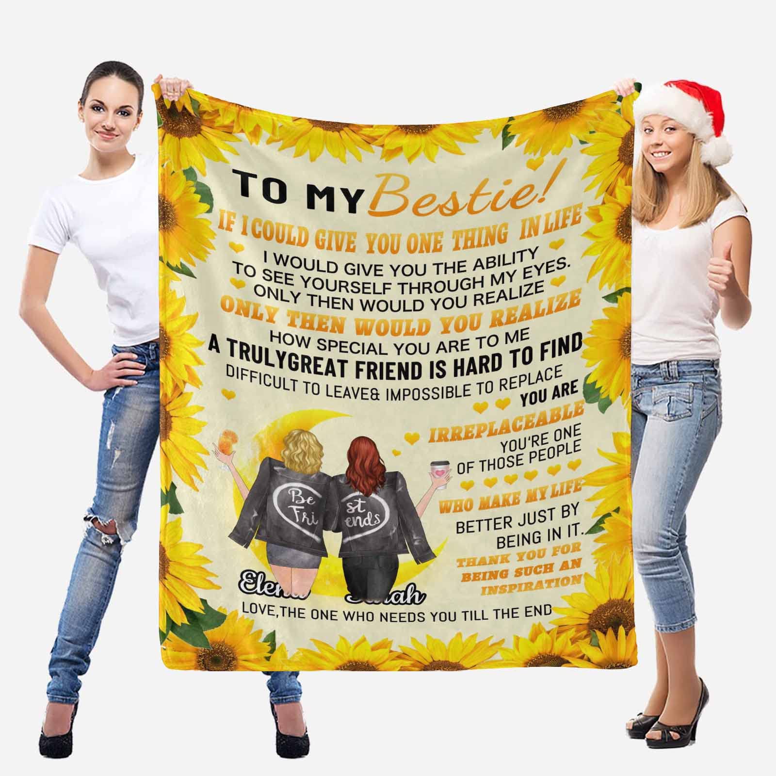 Best Friendship Gifts for Women - Soft 70x80 Inch Cozy Blanket for Besties, Birthday, Christmas & Sentimental Occasions - Perfect Gift for Female Friends, Sisters & Loved Ones (Great for Movie Nights, Sleepovers & Heartwarming Surprises)