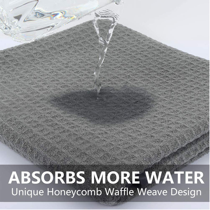 Premium Waffle Weave Microfiber Towel Set - 16x24 Inches, 380GSM, Ultra Absorbent & Quick Dry (Pack of 3) - Perfect for Gym, Spa, Beach & Bathroom Use