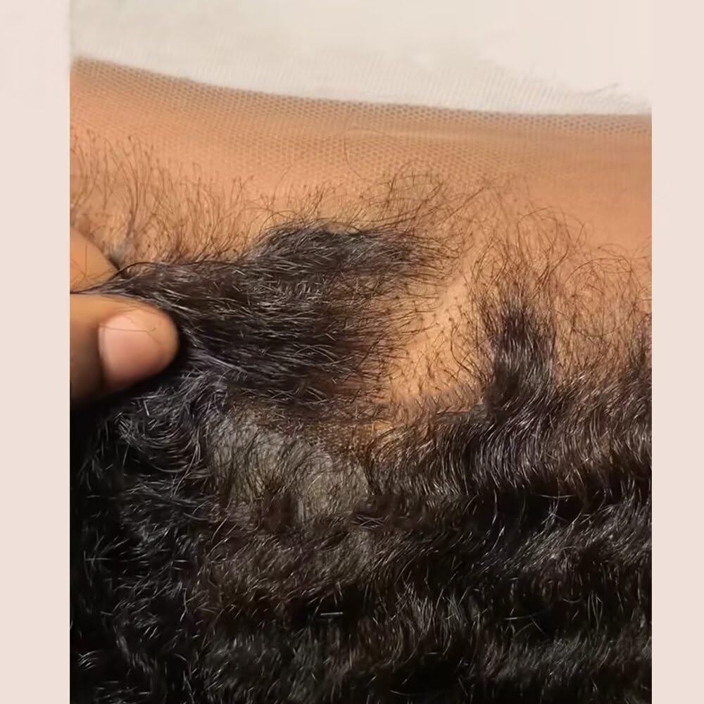 13x6 Swiss HD Lace Frontal Closure - Pre Plucked Natural Hairline Invisible Black Human Hair Wig | Skinlike Real HD Lace | Transparent Lace for Curly Wigs | Perfect for Daily Wear, Cosplay & Special Occasions