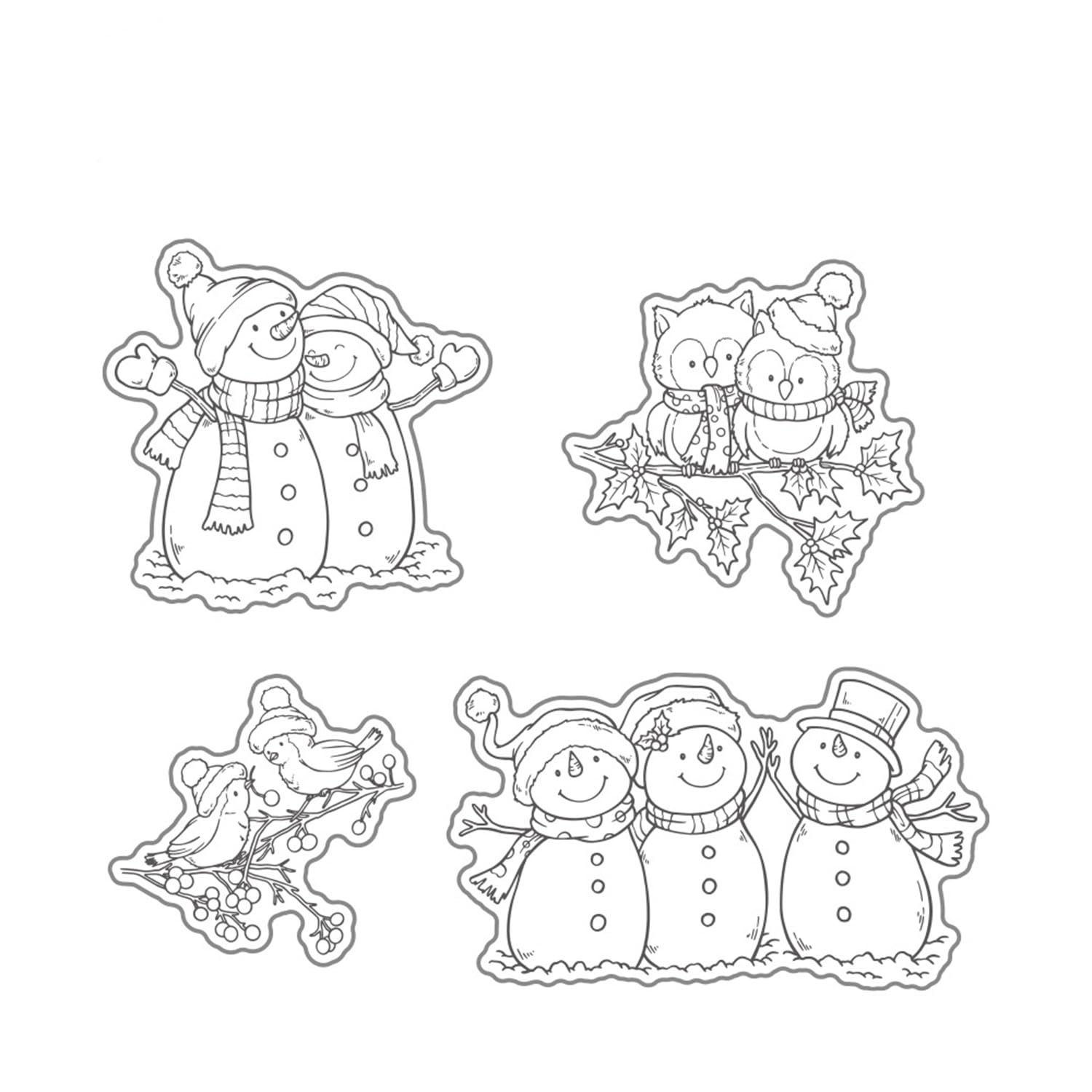 Snowman Stamps and Dies Set for Card Making - Christmas, DIY Scrapbooking, Greeting Cards, Paper Crafts (300+ Designs) - Perfect for Holiday Albums, Birthday Cards & Festive Projects