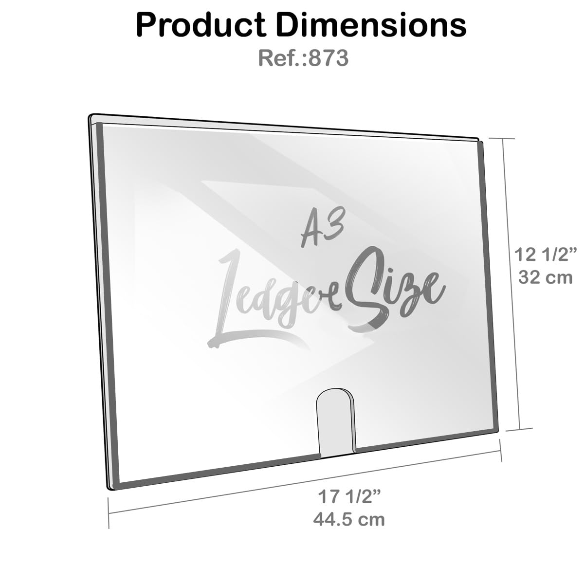 Acrimet Wall Mount Sign Holder - A3 Ledger Size, Clear Crystal Plastic with Self-Adhesive Backing - Ideal for Office, Restaurant, School & Home Displays (2-Pack) | Perfect for Menus, Notices, Posters & Retail Signage