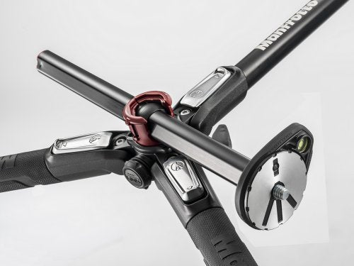 Manfrotto Aluminum 3-Section Tripod Stand with Quick Release Plate - Professional Camera Tripod for DSLR, Mirrorless, Video Cameras - Perfect for Photography, Videography, Travel & Outdoor Shooting (Black)