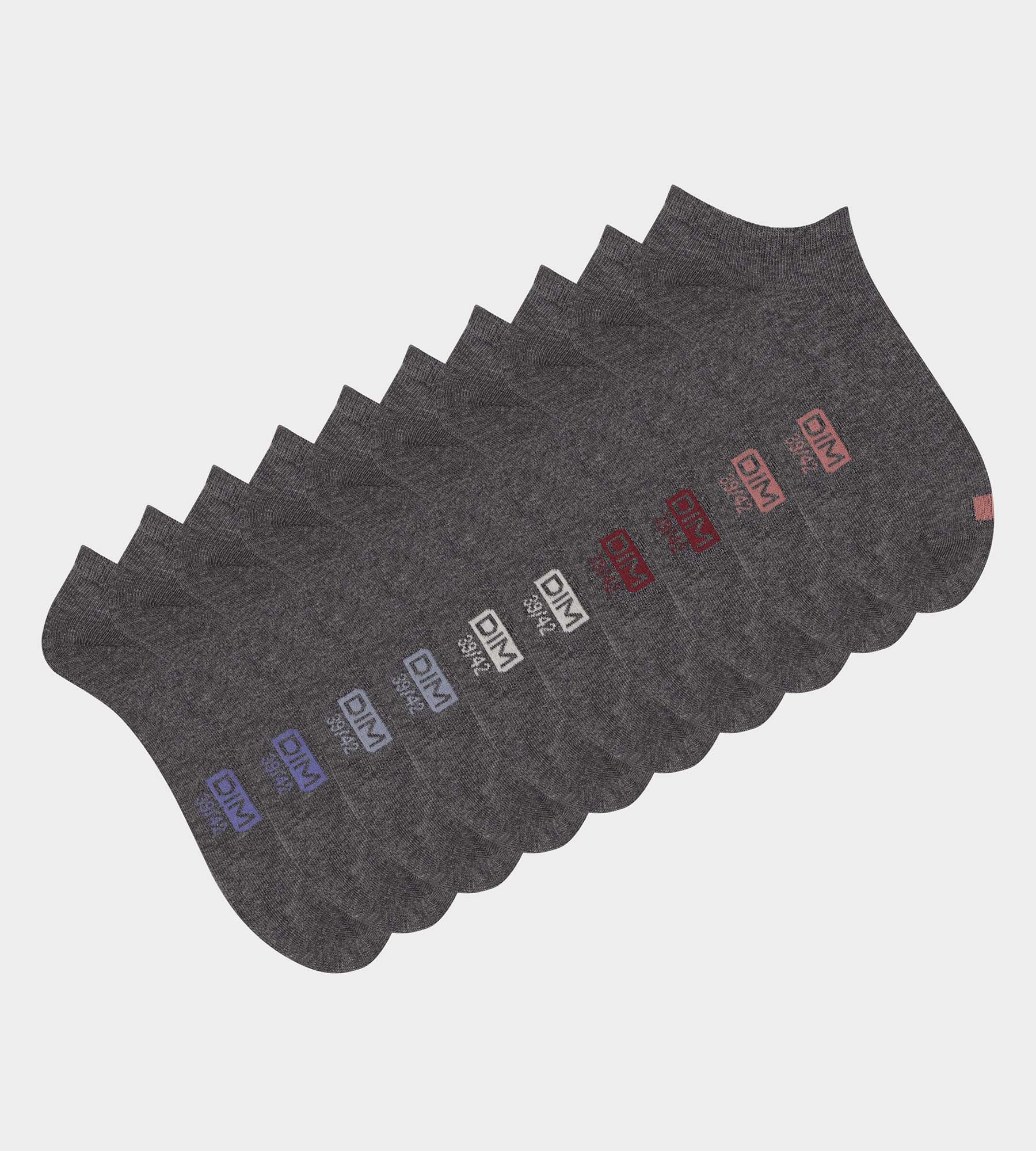 5 Pairs of Men's Cotton Socks with Stripes - Breathable & Comfortable for Casual Wear, Sports, and Daily Use - EcoDim Grey Crew Socks