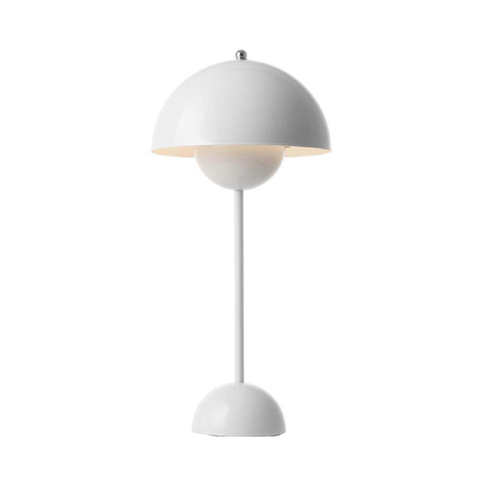 Macaroon Desk Lamp - 1 Bulb Reading Light with Iron Shade for Study Room, Bedroom & Office - Adjustable Table Lamp for Studying, Working & Night Reading (White)