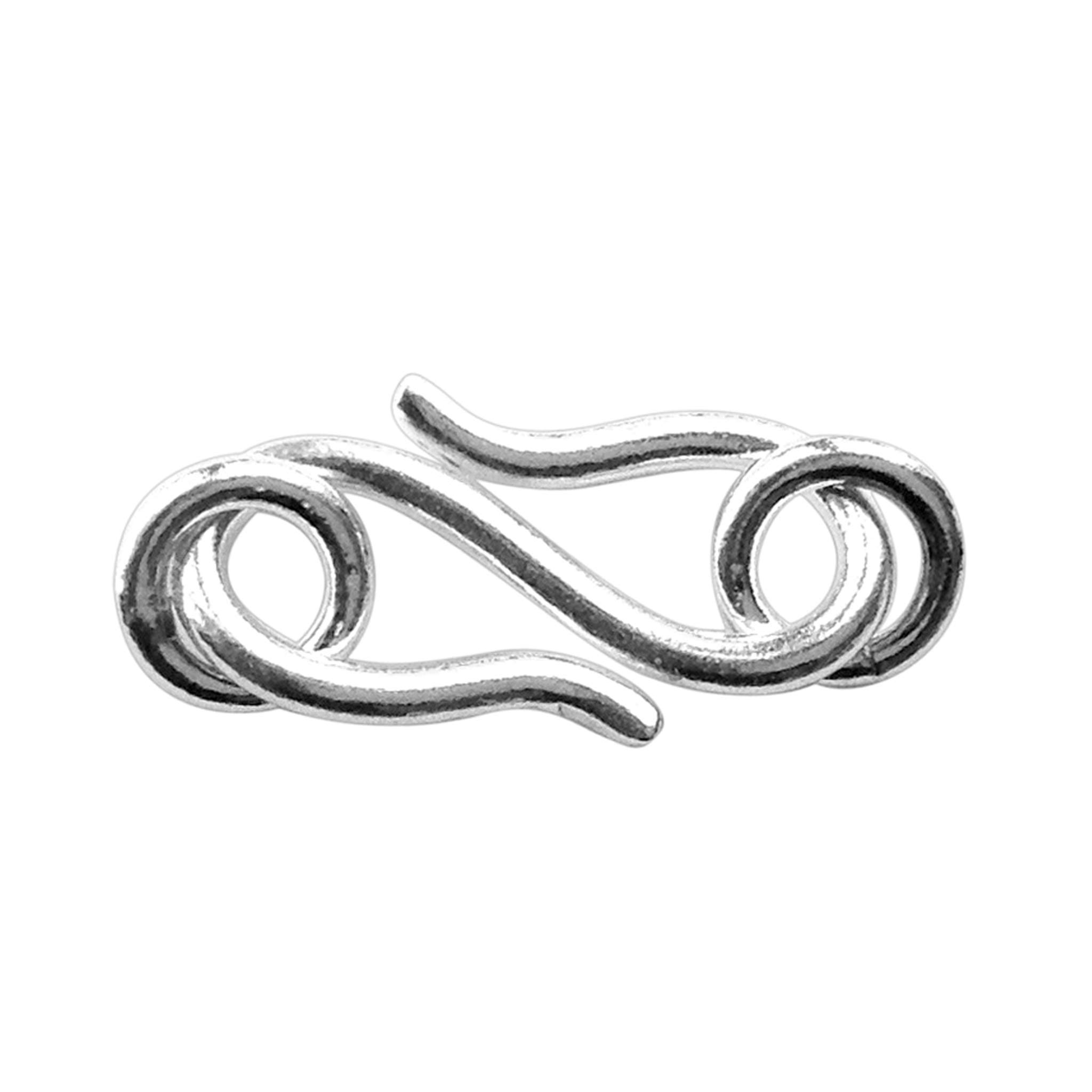 Sterling Silver Overlay 'S' Hook - 18mm (CSF-186-18MM) - Perfect for Jewelry Making, DIY Crafts & Home Decor