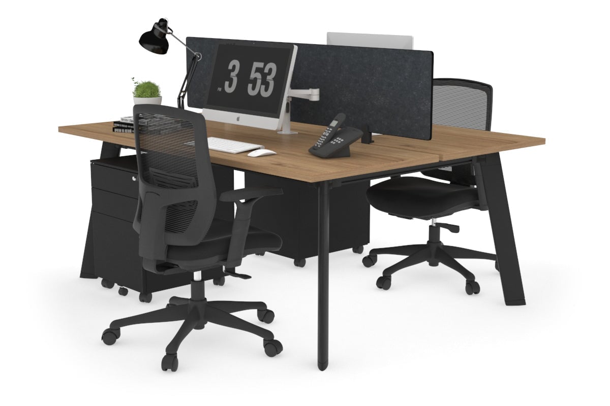 2-Person Workstation with Black Frame - 1200L x 700W Office Desk for Collaborative Workspaces | Perfect for Home Office, Coworking Spaces & Team Projects
