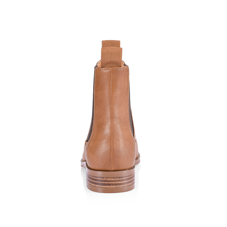 Harper Chelsea Boots for Women - Comfortable Tan Softee Leather Ankle Boots - Perfect for Casual Outfits, Office Wear & Fall Fashion