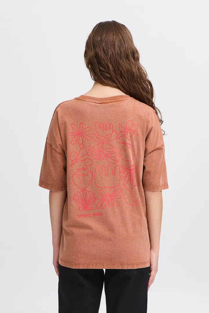 Premium Naba Cotton T-Shirt for Men - Soft Brown Patina Vintage Style Tee - Casual Wear, Street Fashion & Everyday Comfort