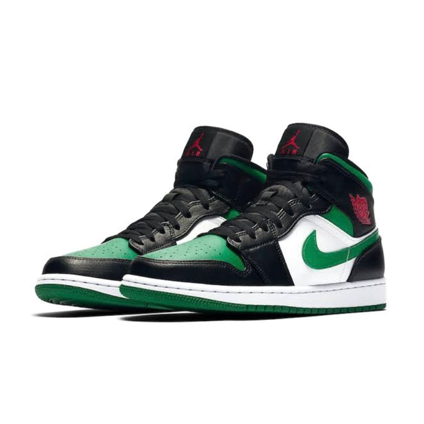 Air Jordan 1 Mid Green Toe Men's Basketball Shoes - Retro Sneakers for Casual Wear & Street Style Fashion