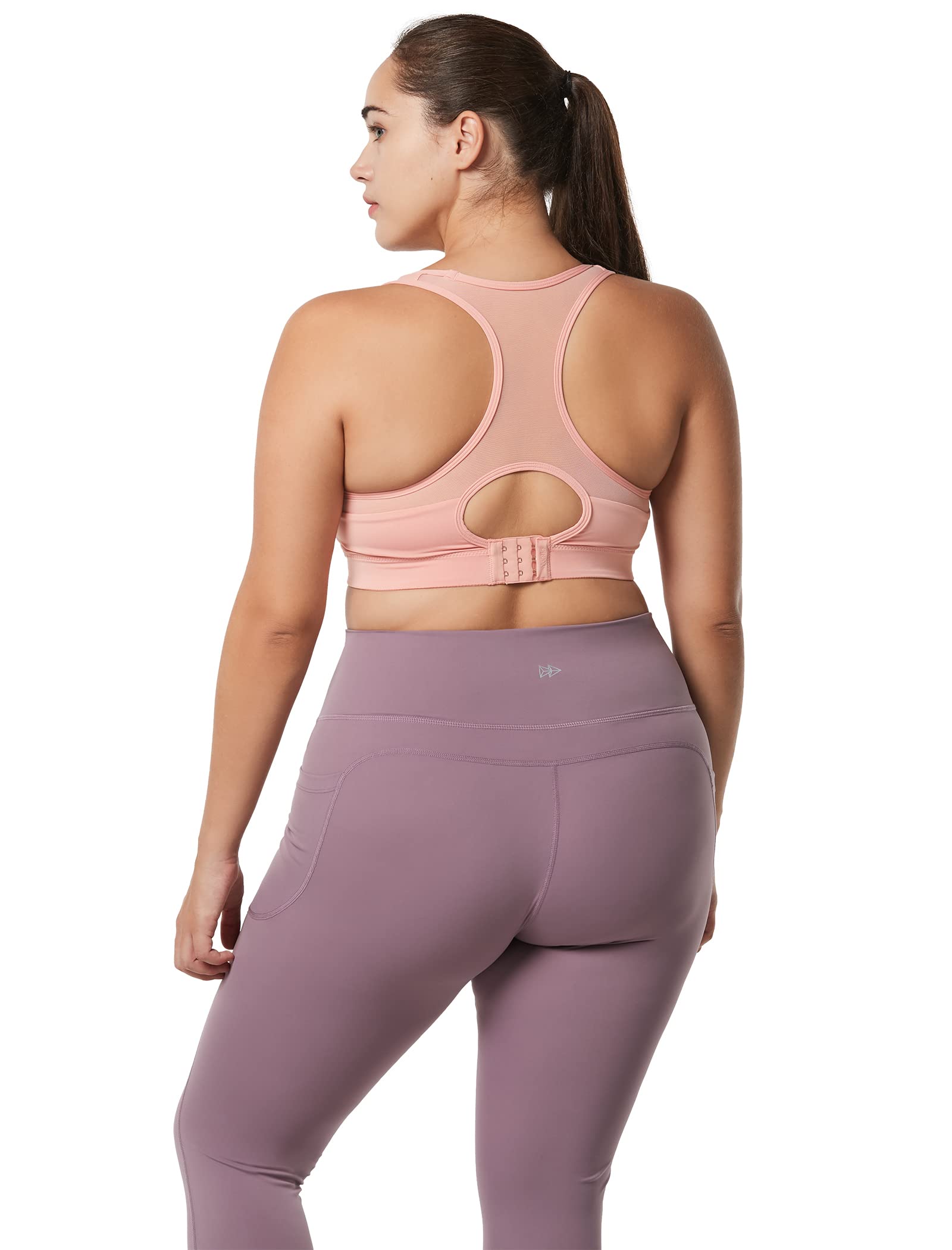 Yvette High Impact Sports Bras for Women Plus Size - Racerback Workout Medium Support Bra for Running, Fitness & Gym - Perfect for High-Intensity Training & Active Lifestyles
