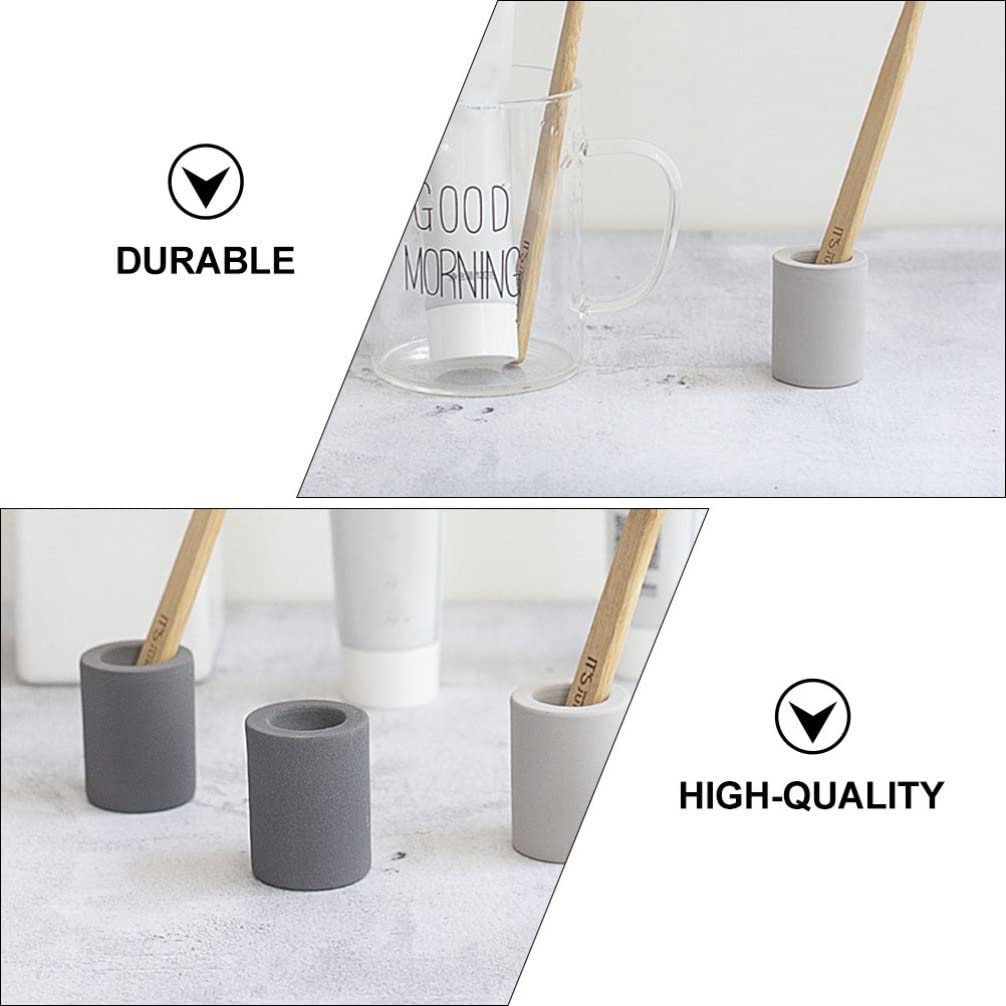 4-Piece Diatomite Toothbrush Holder Set - Countertop Makeup & Pen Organizer for Bathroom, Kitchen, and Travel - Eco-Friendly Home Decor for Electric Toothbrushes & Household Essentials