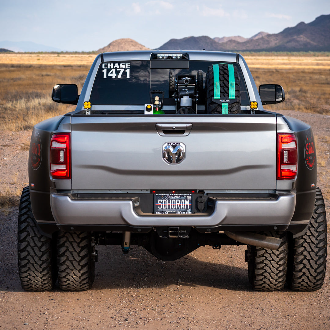 SDHQ Built-In Bed Chase Rack for 2019-2025 Ram 2500/3500 Heavy Duty Trucks | Off-Road Gear Storage & Adventure Accessories