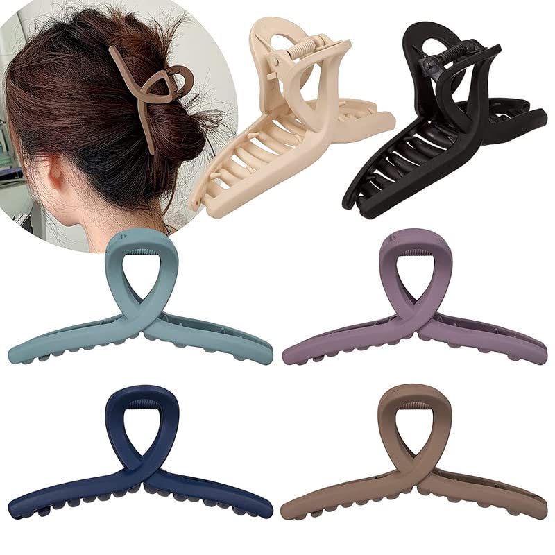 Shidara Matte Butterfly Hair Claw Clip - Non-Slip Strong Hold Hair Clamps for Women & Girls (6-Piece Set) | Perfect for Ponytails, Buns & Everyday Hairstyles