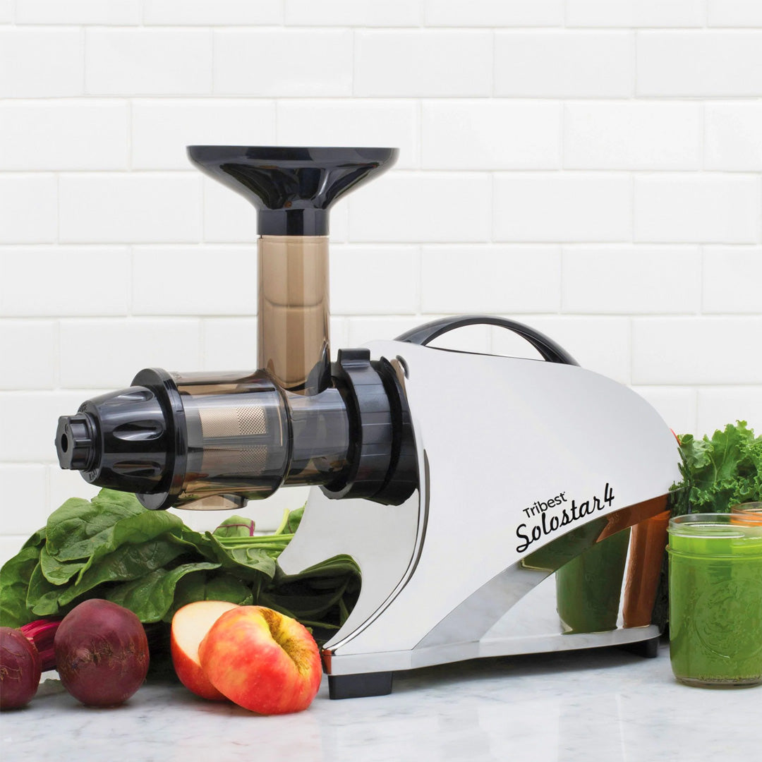 Solostar® 4 Refurbished Horizontal Slow Masticating Juicer - Cold Press Juice Extractor for Fruits & Vegetables - Perfect for Healthy Smoothies, Detox Drinks & Family Breakfasts