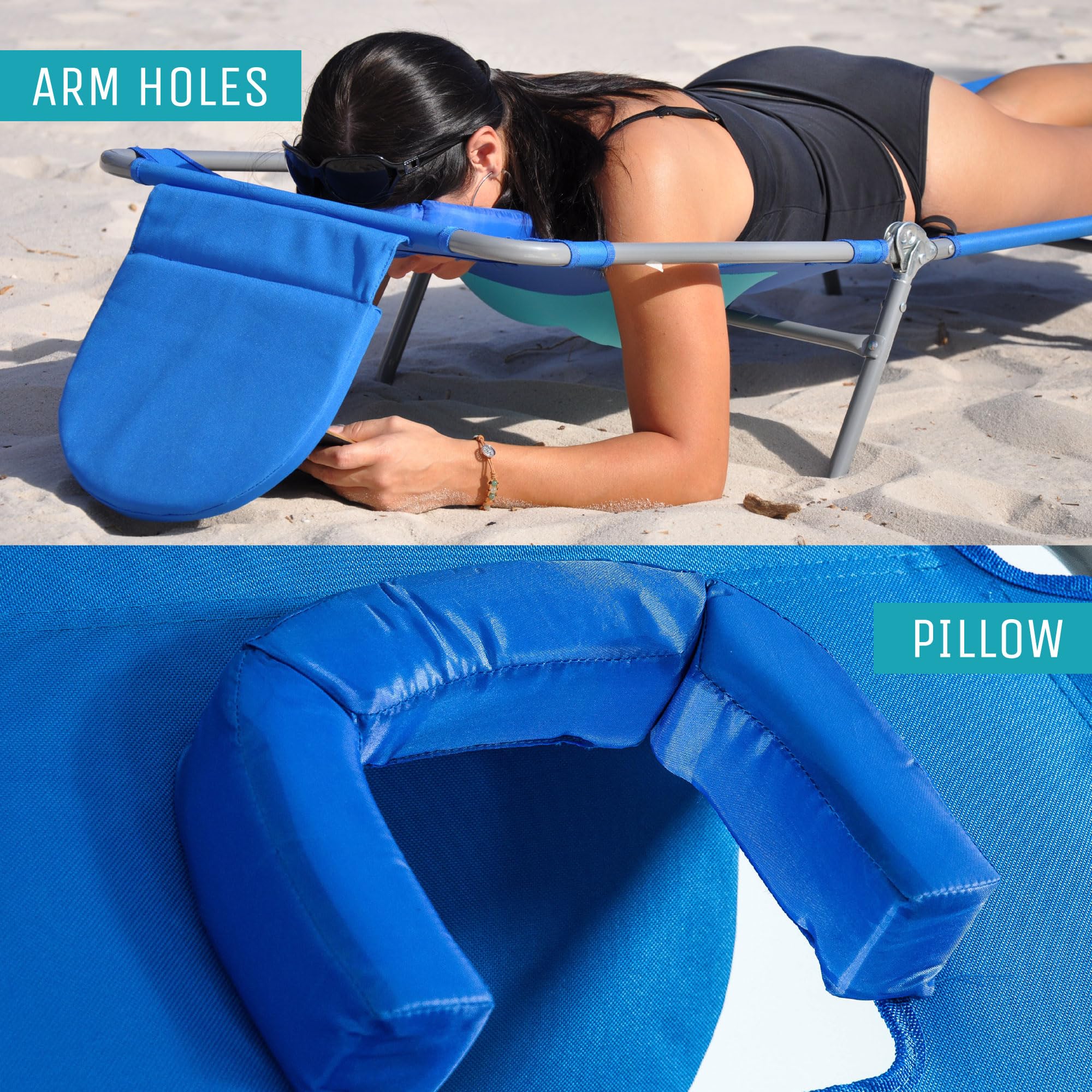 Premium Ostrich Comfort Lounger - 2 Pack Face Down Sunbathing Chaise Lounge for Beach, Poolside & Backyard Relaxation | Ergonomic Design for Ultimate Comfort