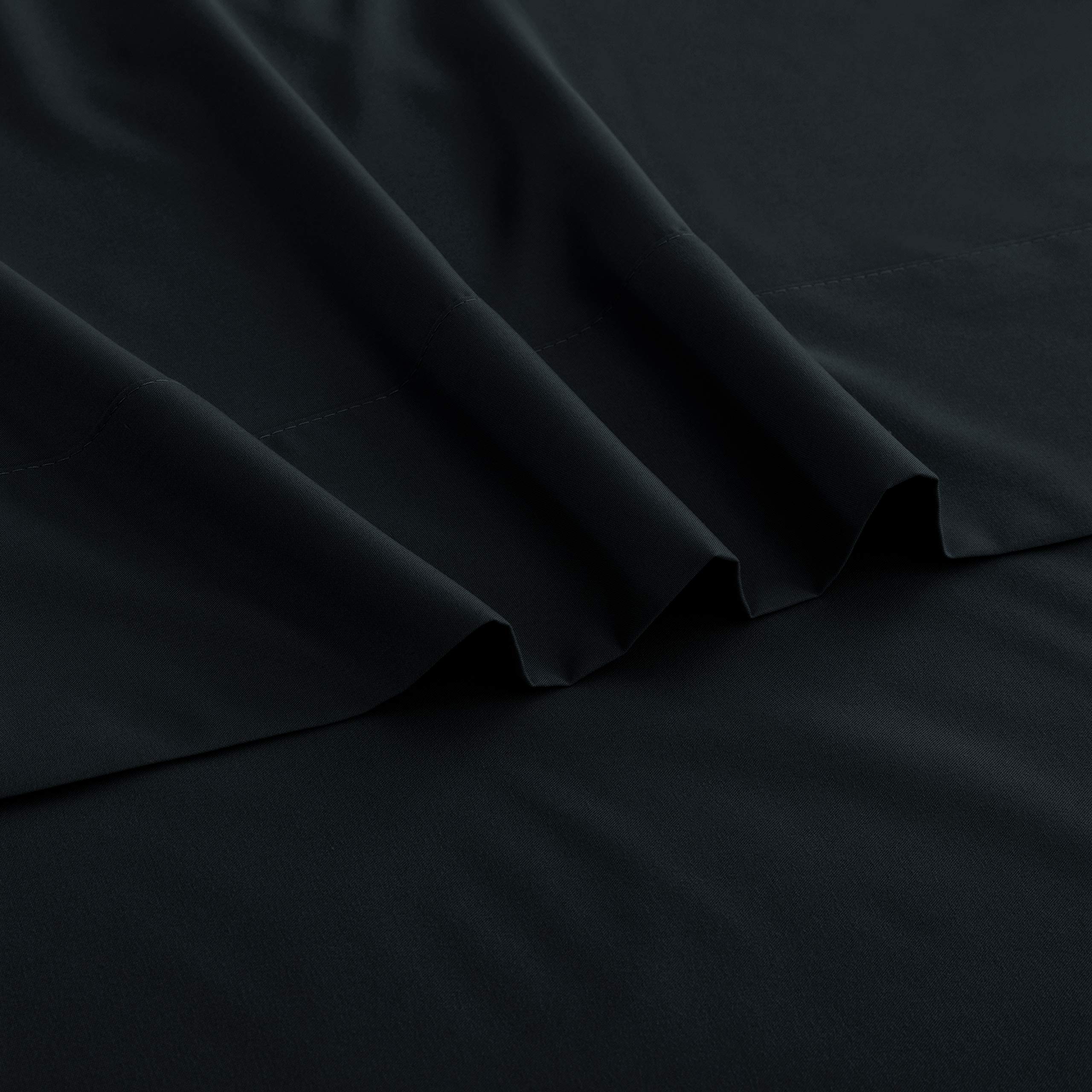 Premium 800 Thread Count Full Size Cotton Flat Sheet - Soft & Breathable Top Bed Sheet, 1 Piece (Black) for Comfortable Sleep & Luxury Bedding