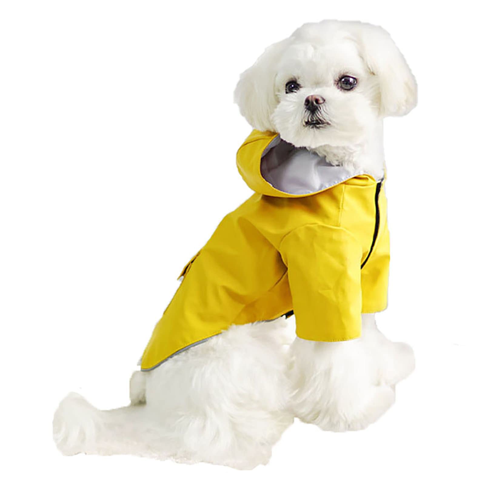 Waterproof Dog Raincoat - Lightweight Windproof Hooded Jacket with Reflective Strips for Small & Large Dogs - Ideal for Outdoor Walks & Rainy Day Adventures