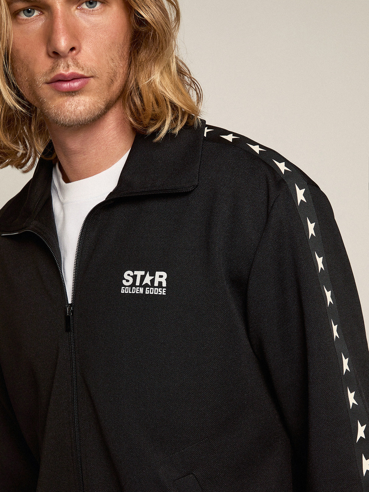 DENIS STAR TRACK JACKET - Black & White Athletic Running Jacket for Men & Women | Lightweight Windbreaker for Outdoor Sports, Jogging & Casual Wear