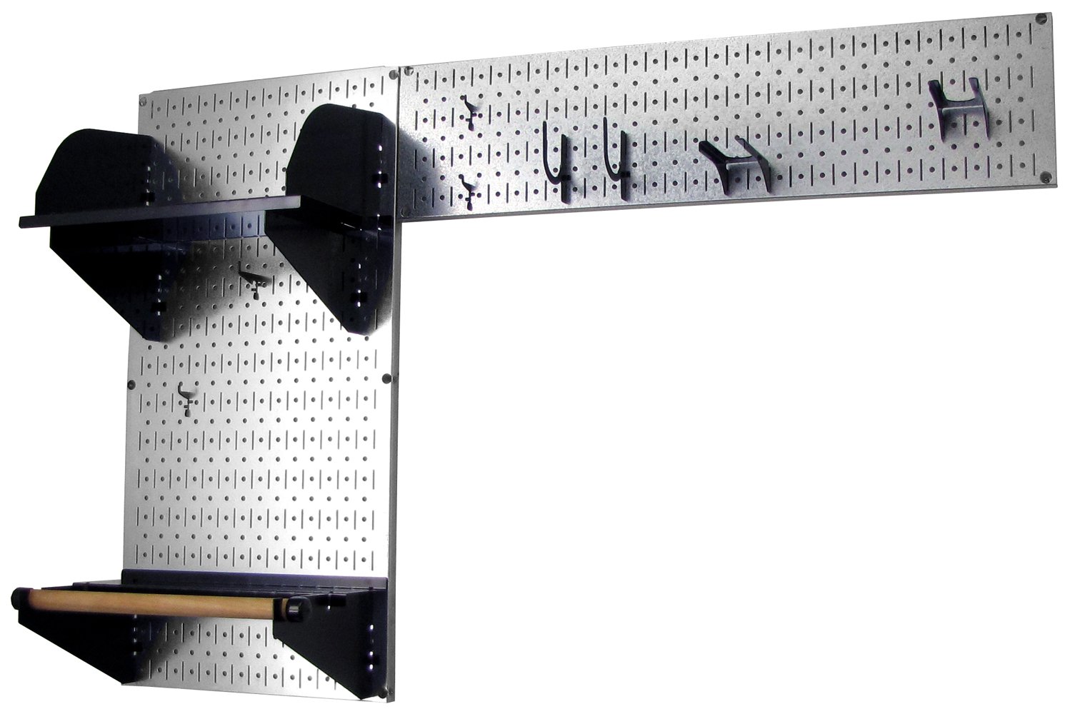 Wall Control Pegboard Garden Supplies Storage Organizer Kit - Metal Pegboard with Black Hooks & Accessories - Perfect for Garage, Shed & Workshop Tool Organization