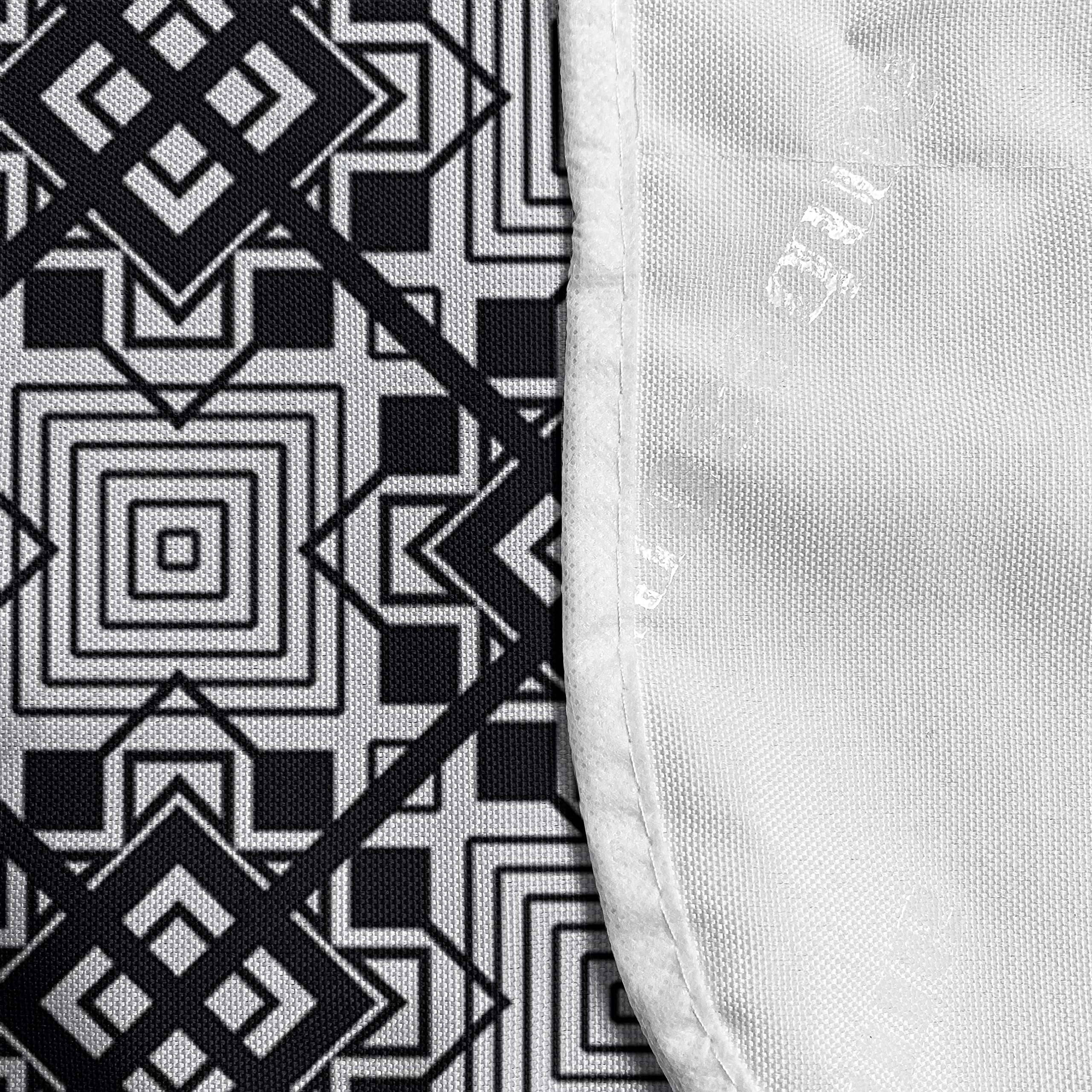 Ambesonne Geometric Microwave Cover - Waterproof Kitchen Organizer with Pockets, 36x12 Inches, Black & Grey - Diamond Pattern Design for Modern Home & Apartment Decor