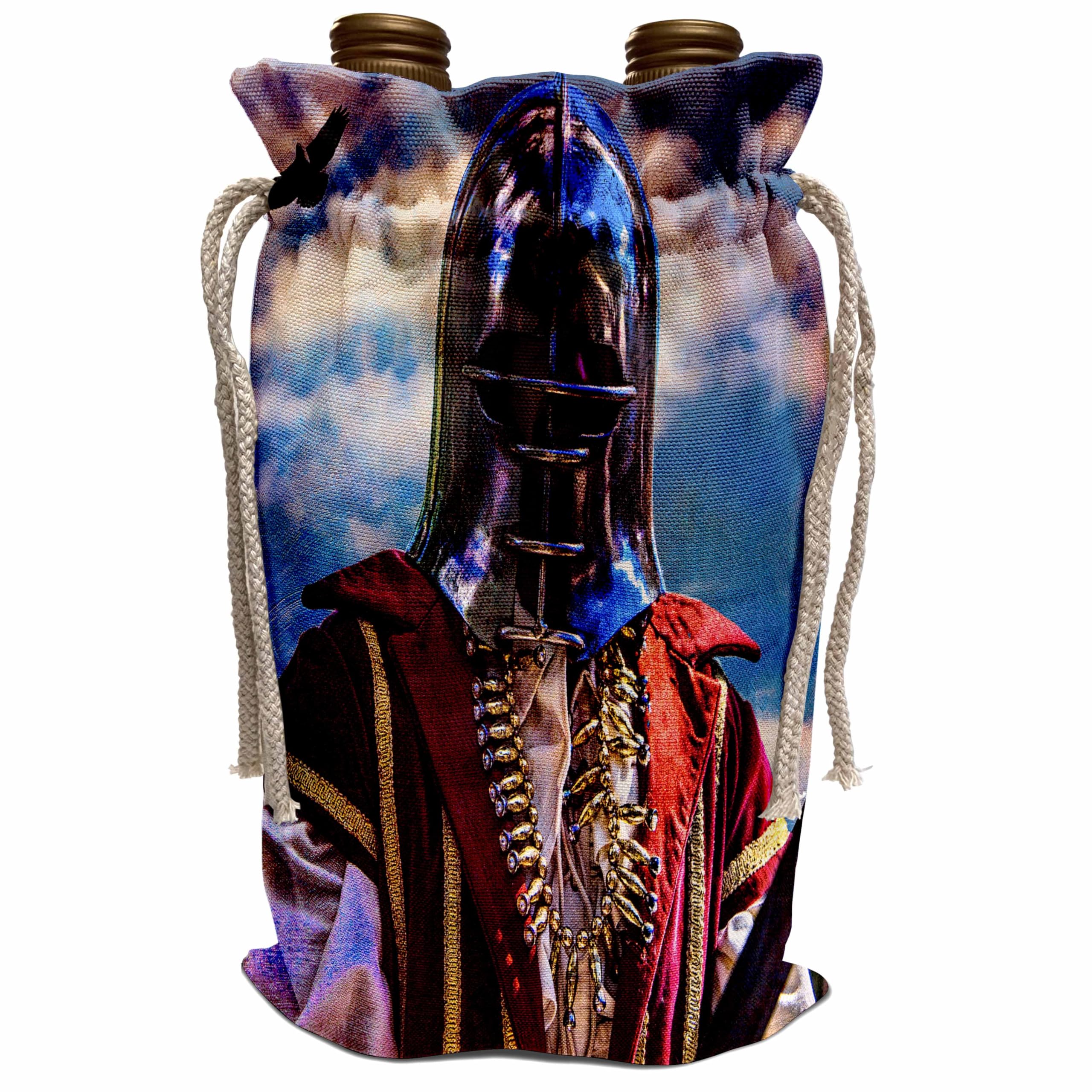 Premium Wine Gift Bag - Elegant Iron Mask Knight Helmet Design for Wine Bottles | Perfect for Medieval Themed Parties, Renaissance Fairs & Unique Gifts