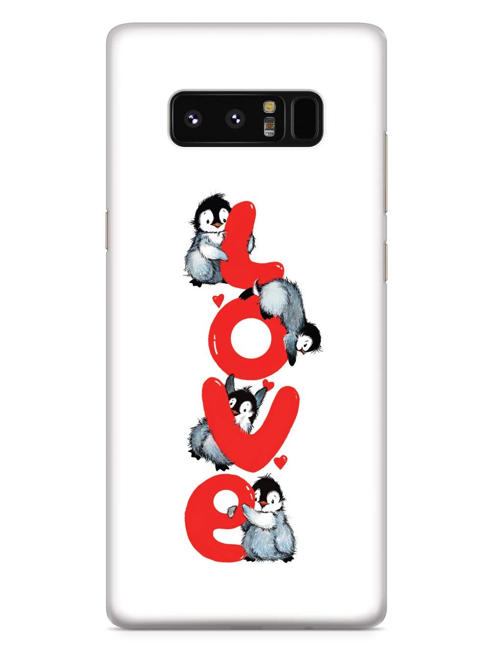 Inspired Cases - Samsung Galaxy Note 8 Case with 3D Textured Design | Protective Phone Cover for Galaxy Note 8 | Cute Penguin Love Pattern in White | Perfect for Everyday Use, Work & Travel Protection