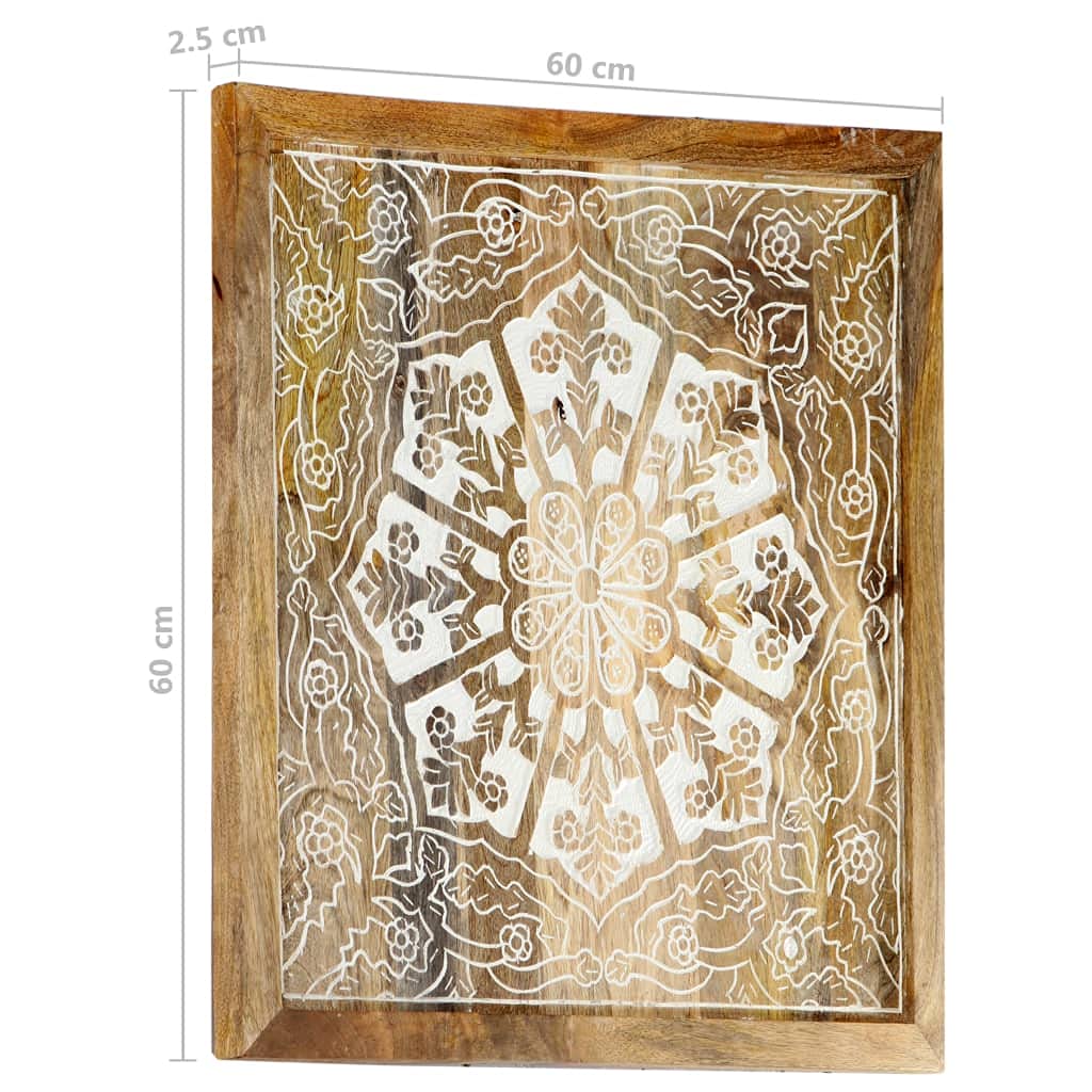 Hand-Carved Mango Wood Wall Panels - Set of 2 (23.6