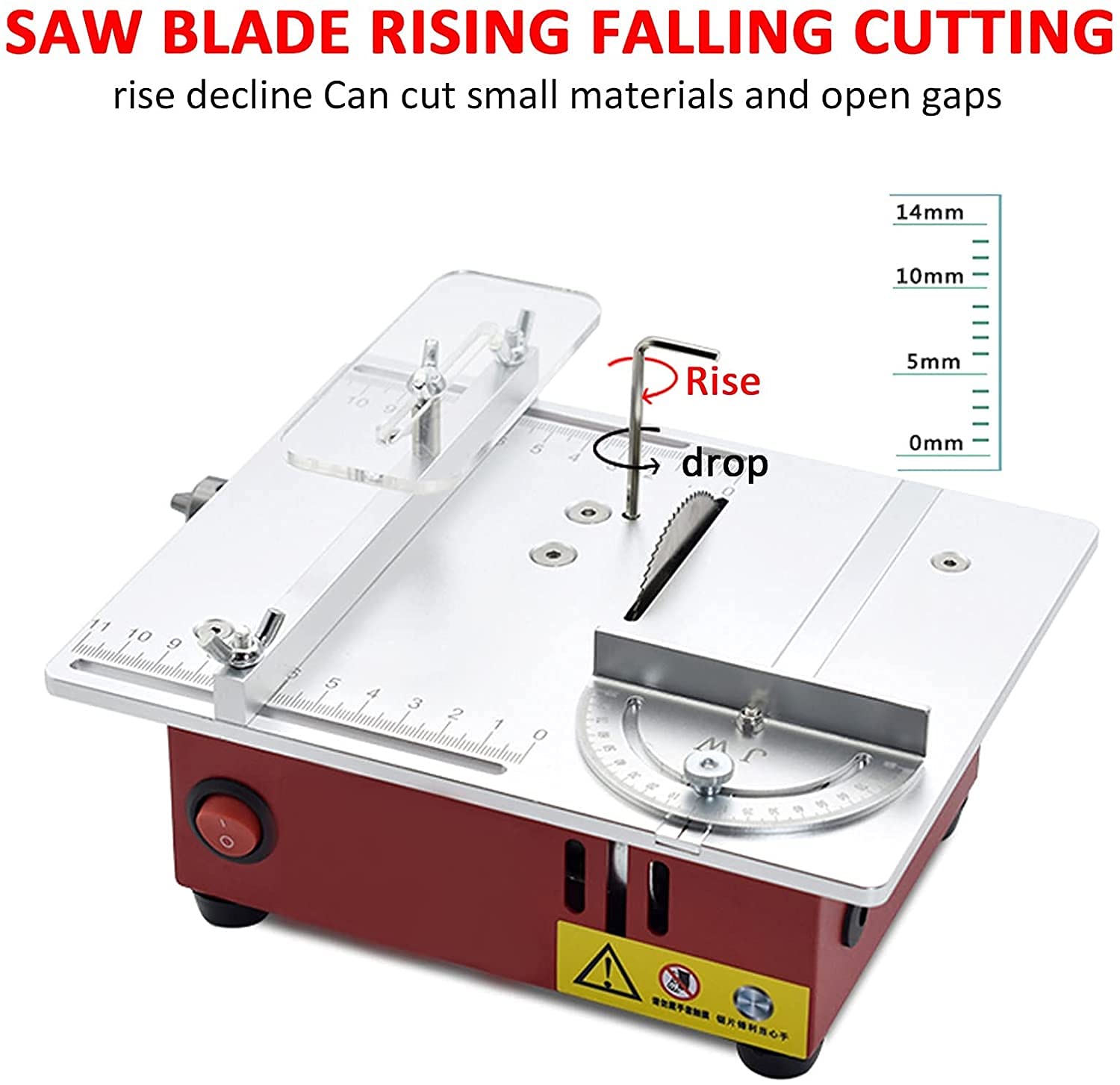 ZJDYDY Multifunctional Table Saw - Household Small Cutting Machine with Polishing Function, Adjustable Bench-Top Circular Saw for DIY Woodworking & Handmade Models (Size B) | Perfect for Home Workshops, Craft Projects & Wood Cutting Tasks