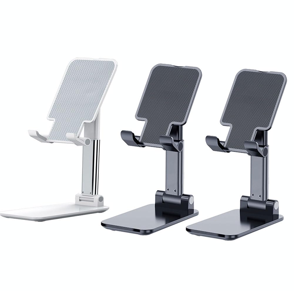 3-Pack Adjustable Phone Stand for Desk - Durable & Stable Holder for iPhone, Samsung, Smartphones - Perfect for Work, Video Calls, Gaming & Watching Movies