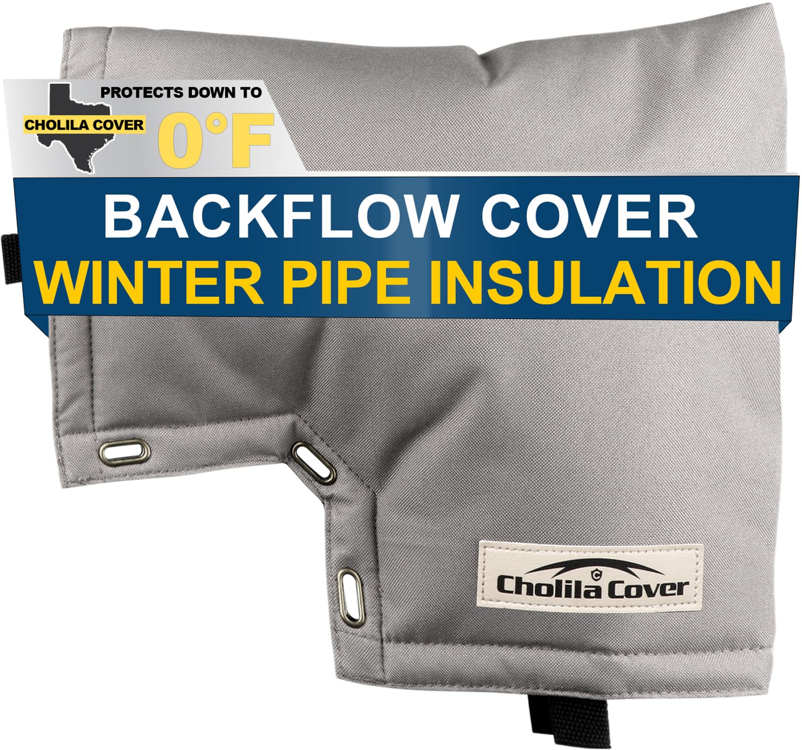 Cholila Insulated Pouch - Backflow Preventer for Outdoor Pressure Vacuum Breaker - Thick Fabric Sprinkler Cover - Grey | Perfect for Winterizing Irrigation Systems & Protecting Outdoor Plumbing