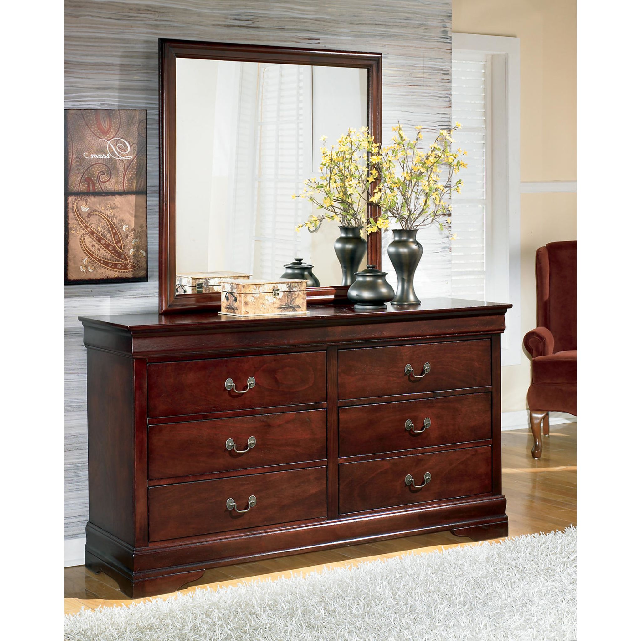 Alisdair 5-Piece Queen Sleigh Bedroom Set in Dark Brown - Complete Bed Frame, Nightstands & Dresser for Elegant Master Bedroom Decor